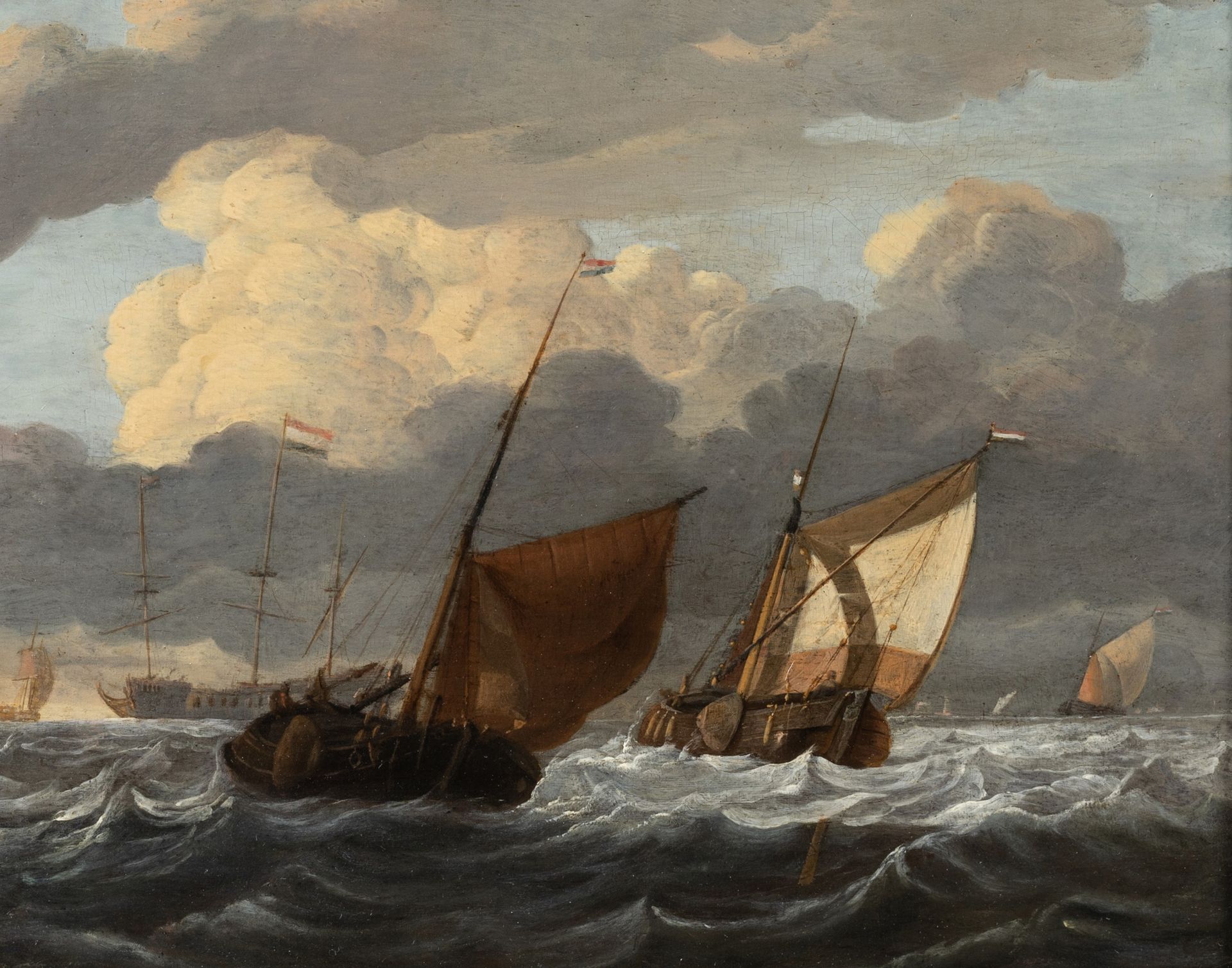 Null WIGERUS VITRINGA (Leeuwarden, 1657 - Wirdum, 1725) Marine par gros temps Pa&hellip;