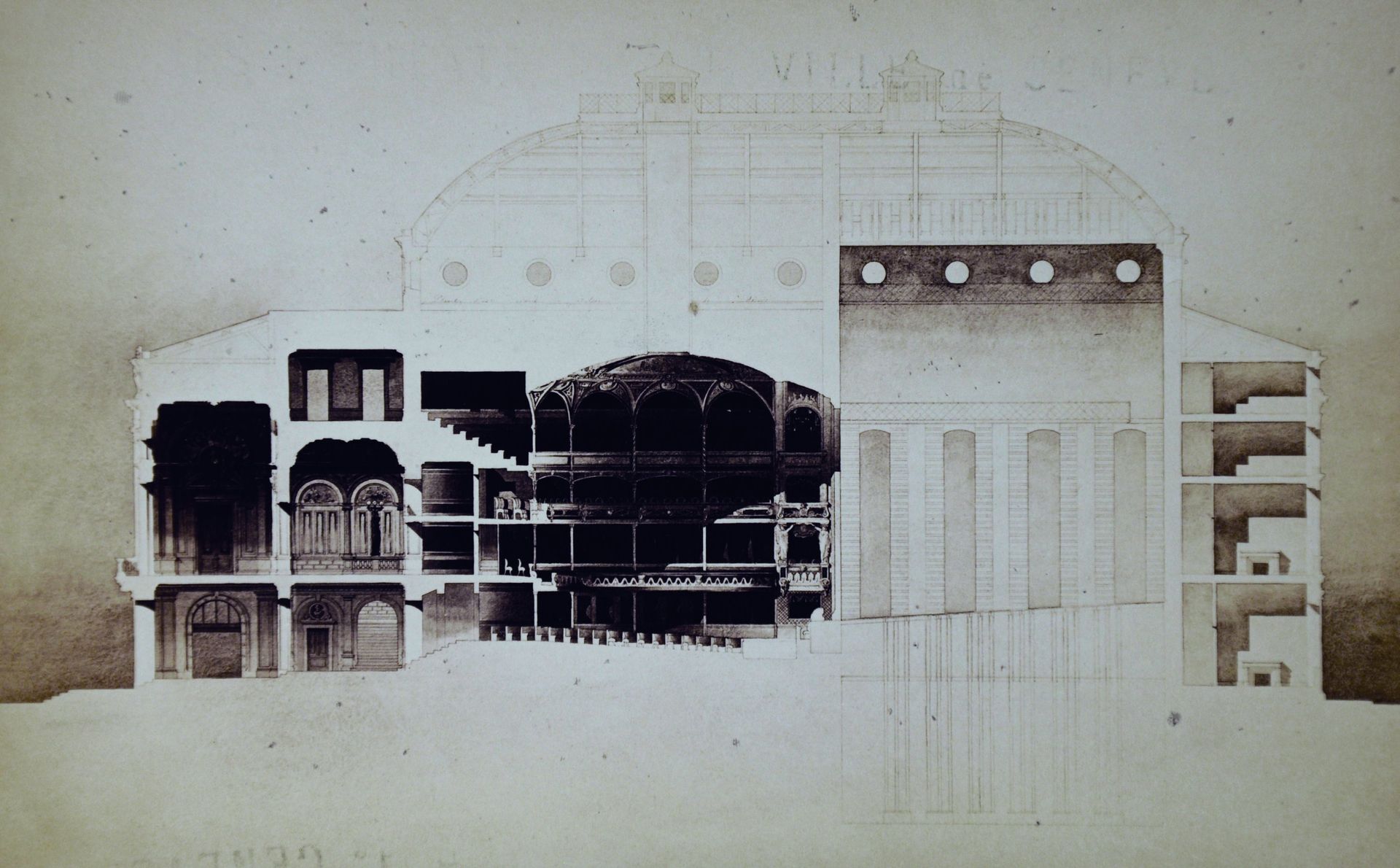 Null [Architecture Flachéron] Émile Pricam (1844-1919) Concours de théâtre pour &hellip;
