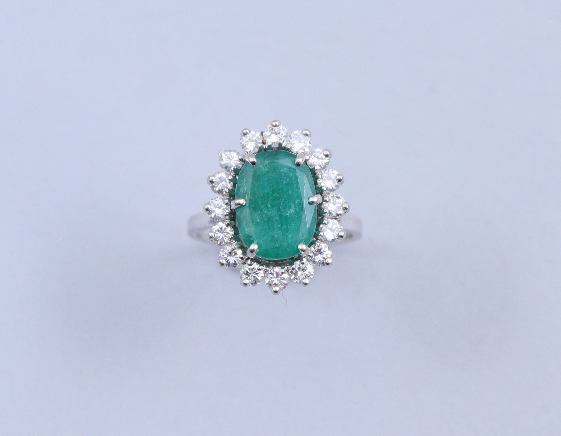 Null Ring
in 750 thousandths white gold, set in the center with an oval emerald &hellip;