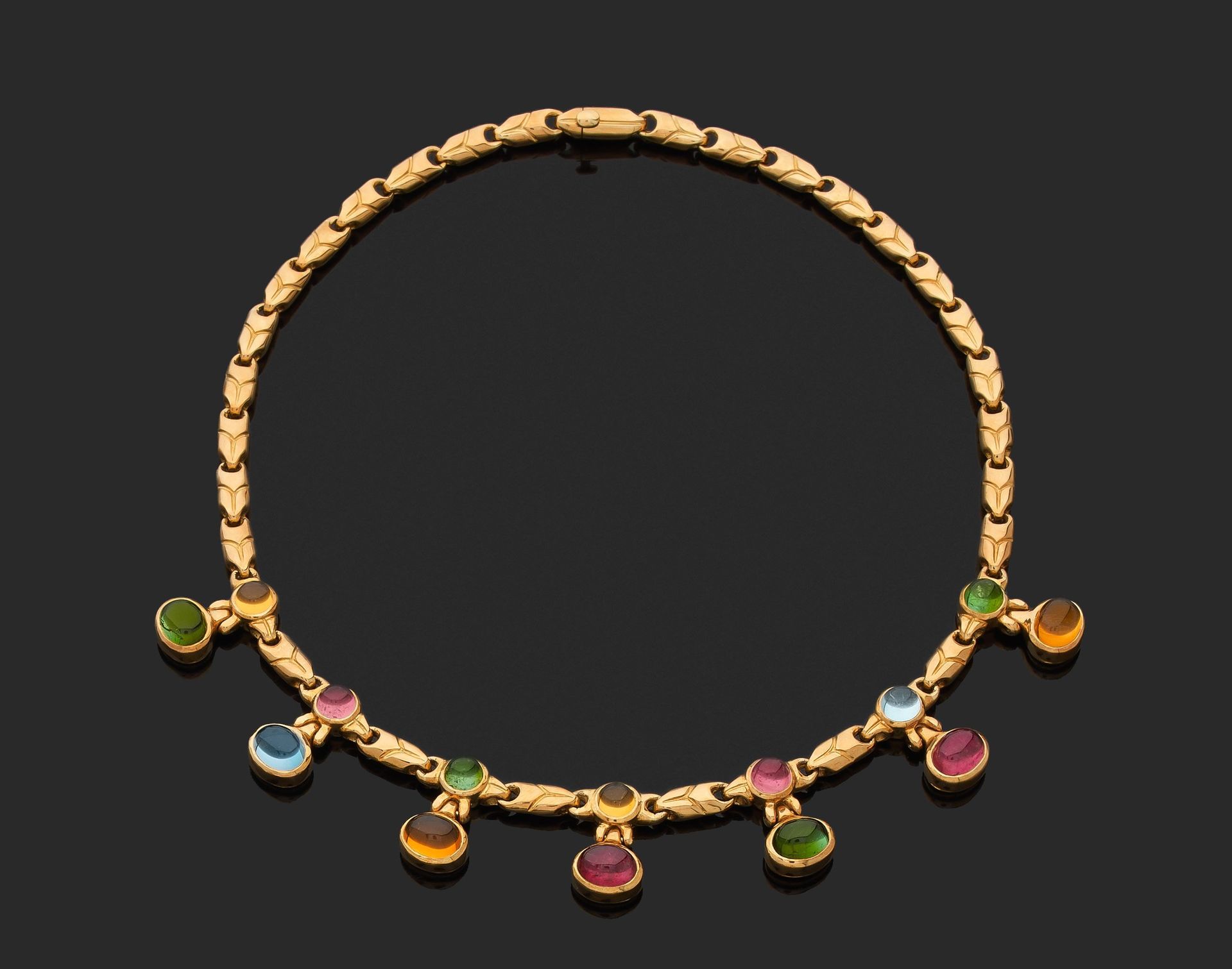 Null Bulgari 
Gelenkige Halskette 

aus 750 Tausendstel Gelbgold, die Glieder mi&hellip;