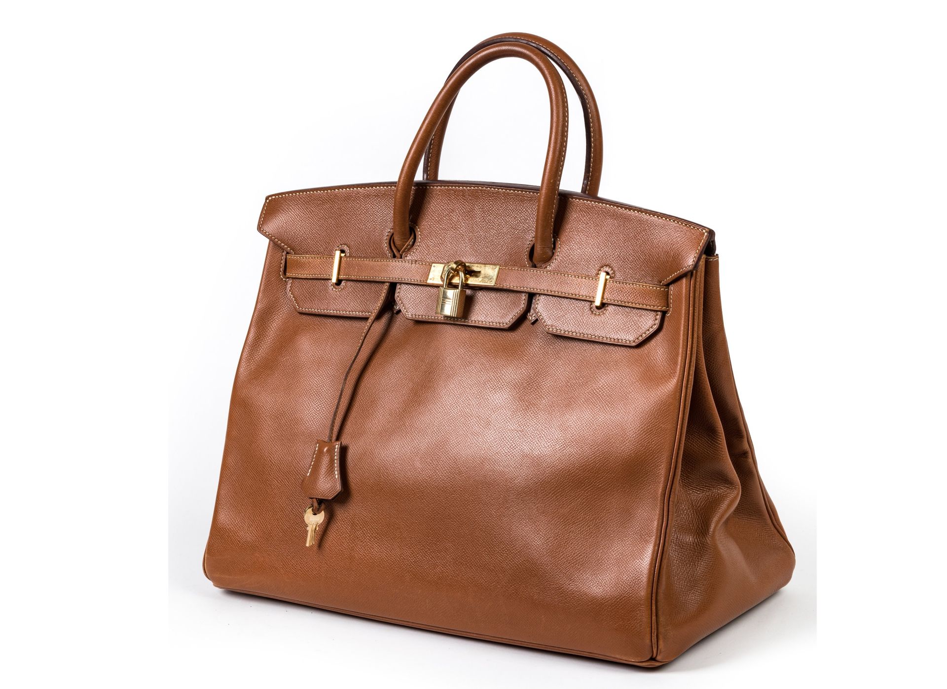 Null Hermès 
Handtasche "Birkin" 40 

aus Togo Gold Leder. 
Seriennummer auf der&hellip;