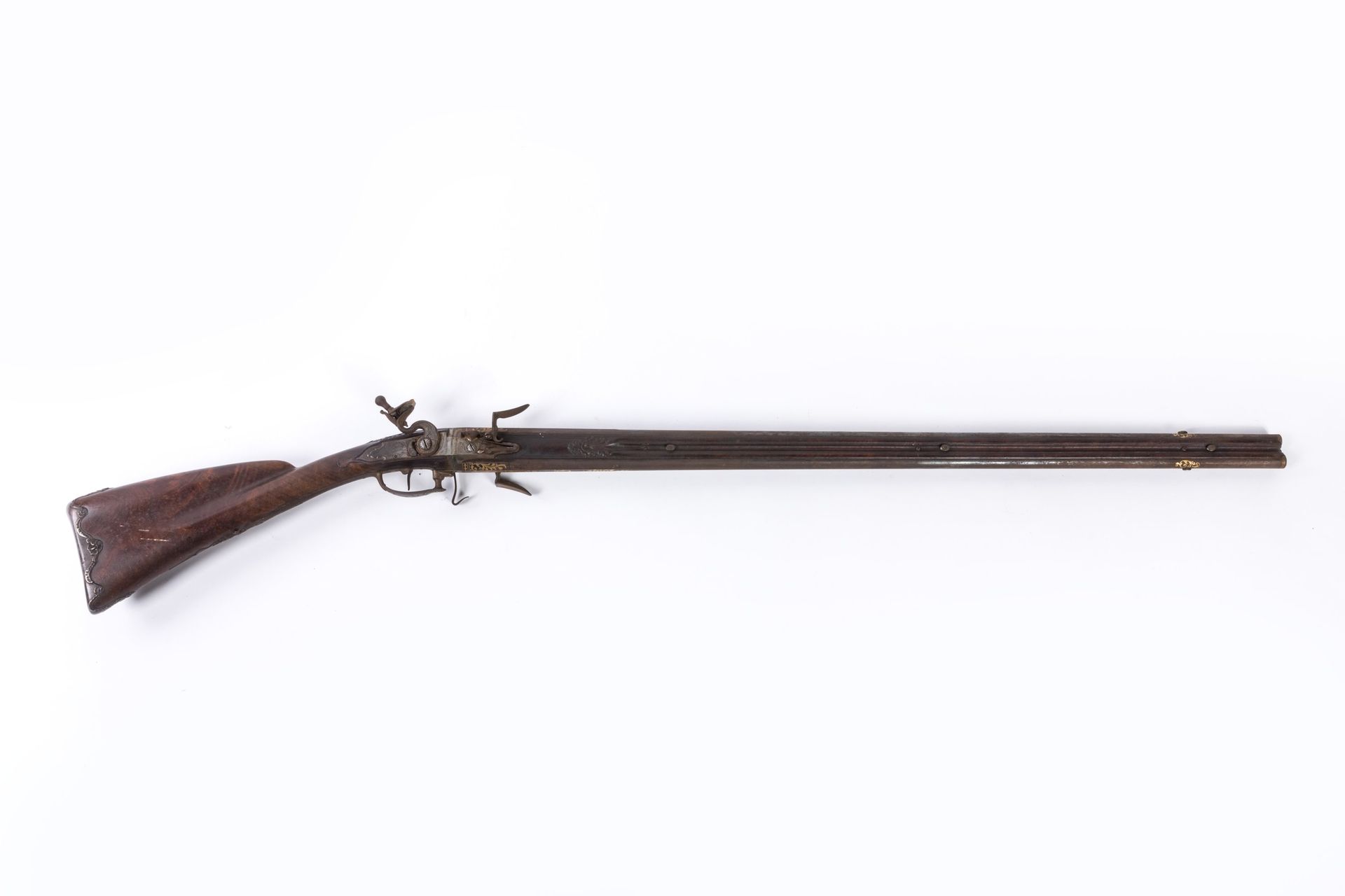 Null Magnífica escopeta doble de chispa con cañones giratorios, de Arault en Ver&hellip;