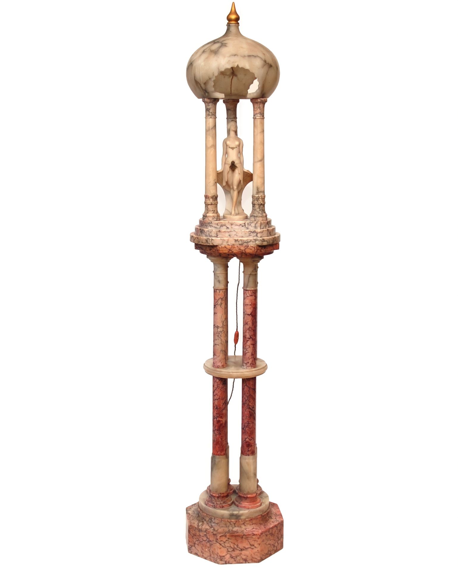 Lampada decorativa a colonna in alabastro con al Decorative alabaster column lam&hellip;