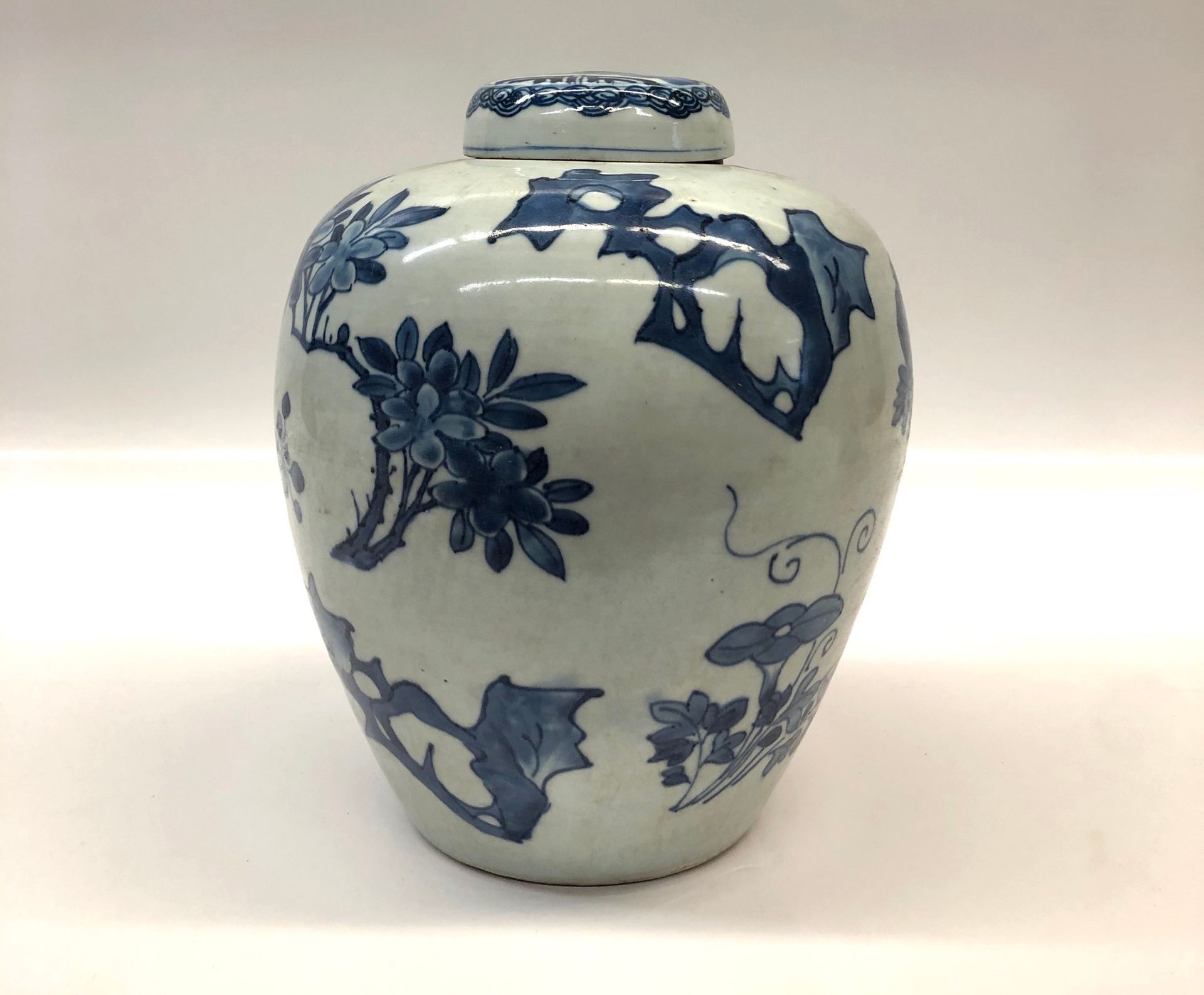 Cina vaso in porcellana bianca e blu con Vase en porcelaine bleu et blanc de Chi&hellip;