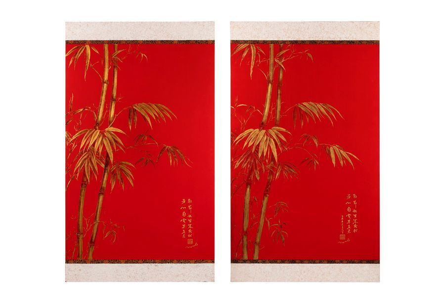 NGUYEN VAN RO (1921-1997) Bambous, 1955

Paire de grands panneaux en laque à l’o&hellip;