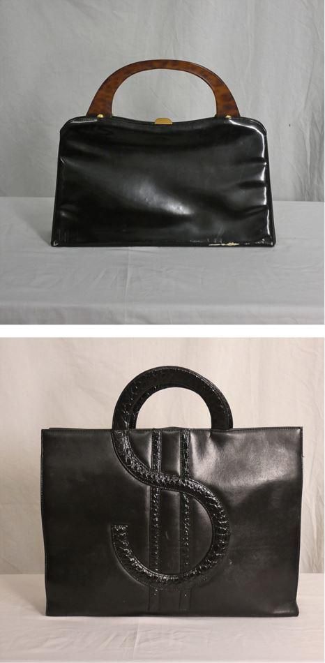 Null Lot composé de:
- un sac à main noir avec fermoir doré. Matière style vinyl&hellip;