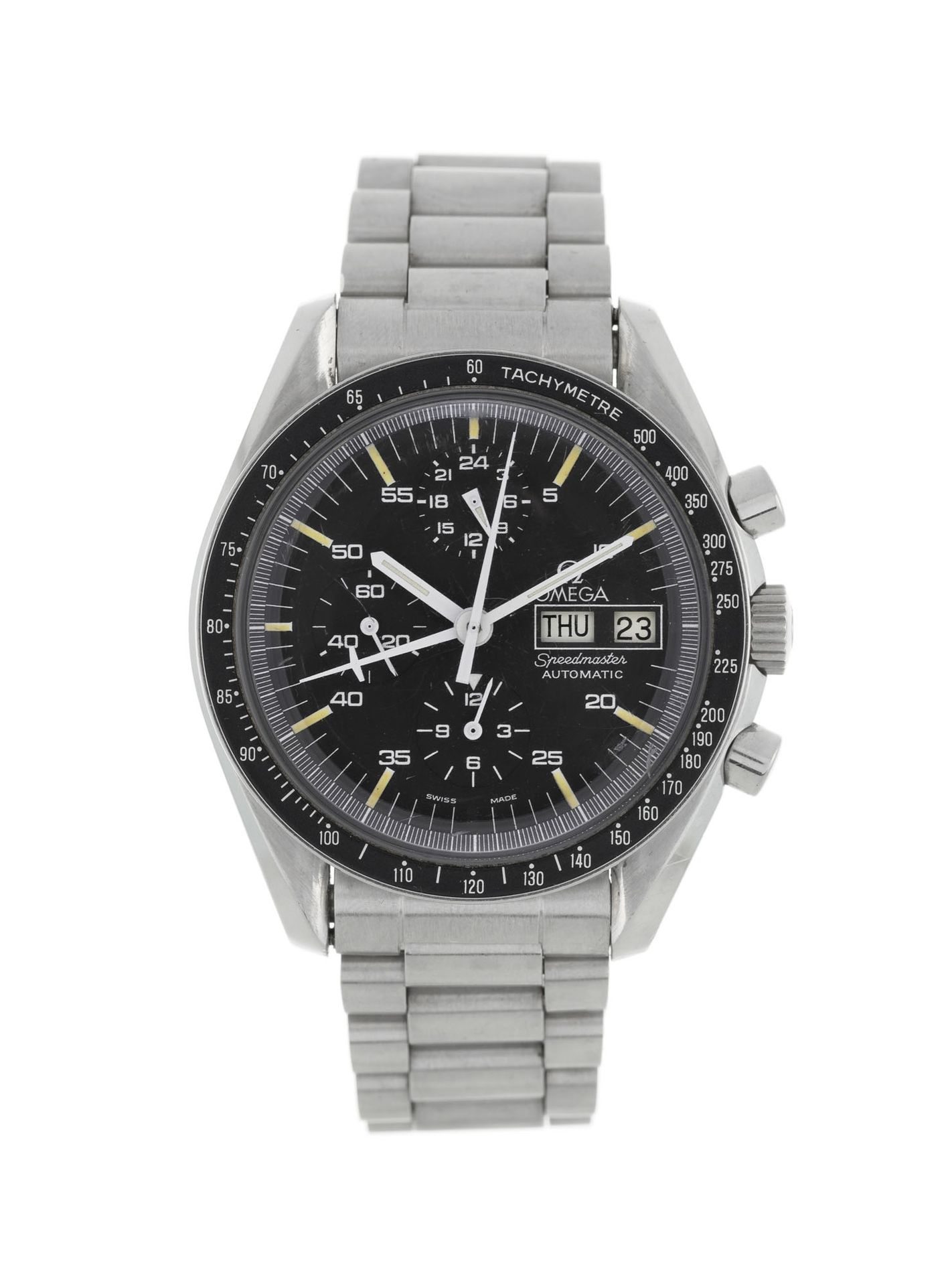 Null Omega, Speedmaster, "Holy Grail", réf. ST 376.0822, montre-bracelet chronog&hellip;