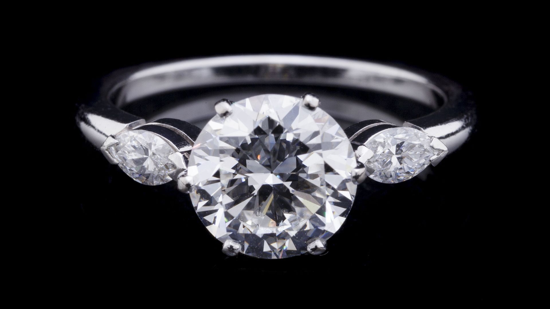 Null Solitaire or gris 750 sertie d'un diamant taille brillant (env. 2,2 ct) épa&hellip;