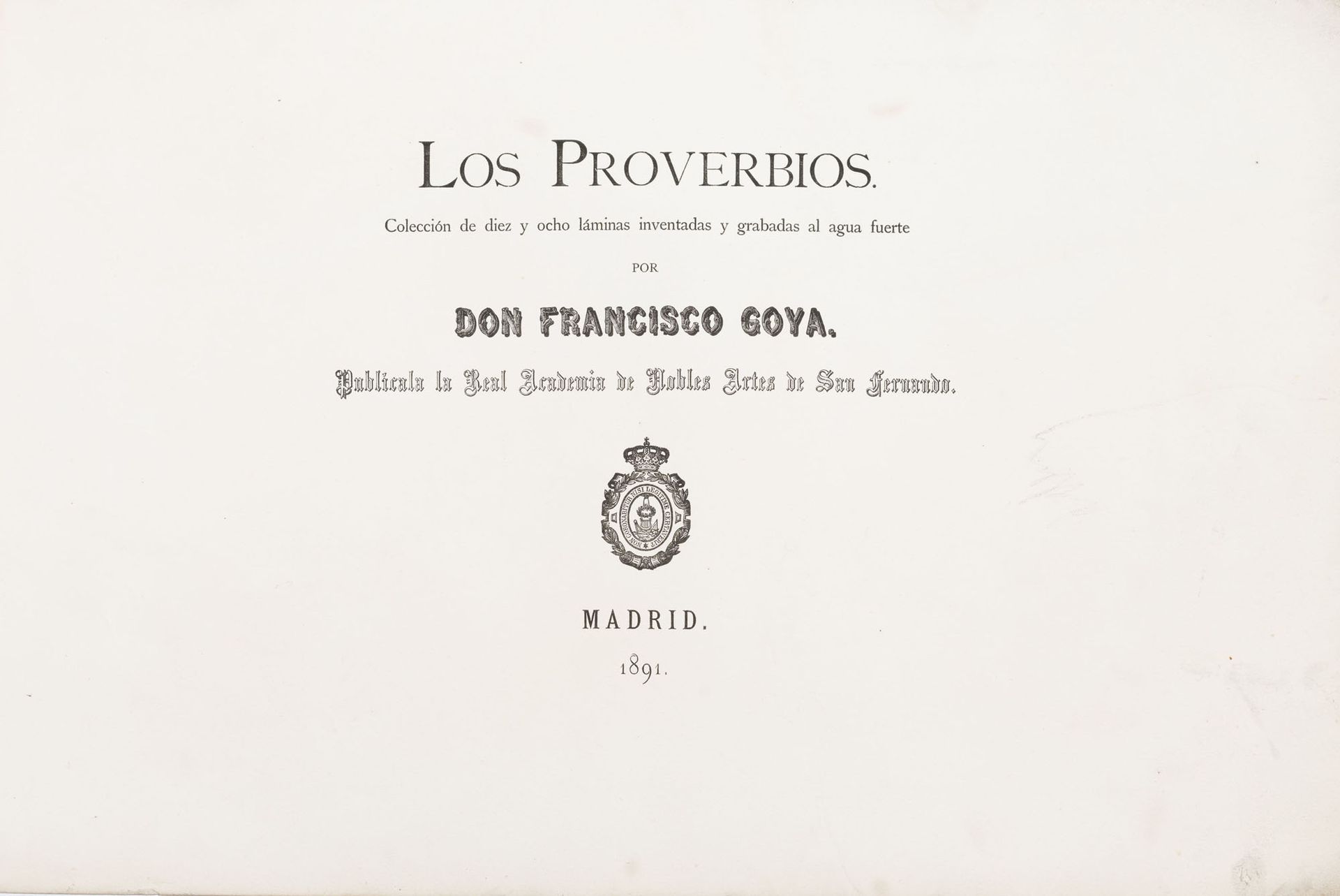Null Francisco José  Goya y Lucientes (1746-1828). Los Proverbios. Colleccion de&hellip;