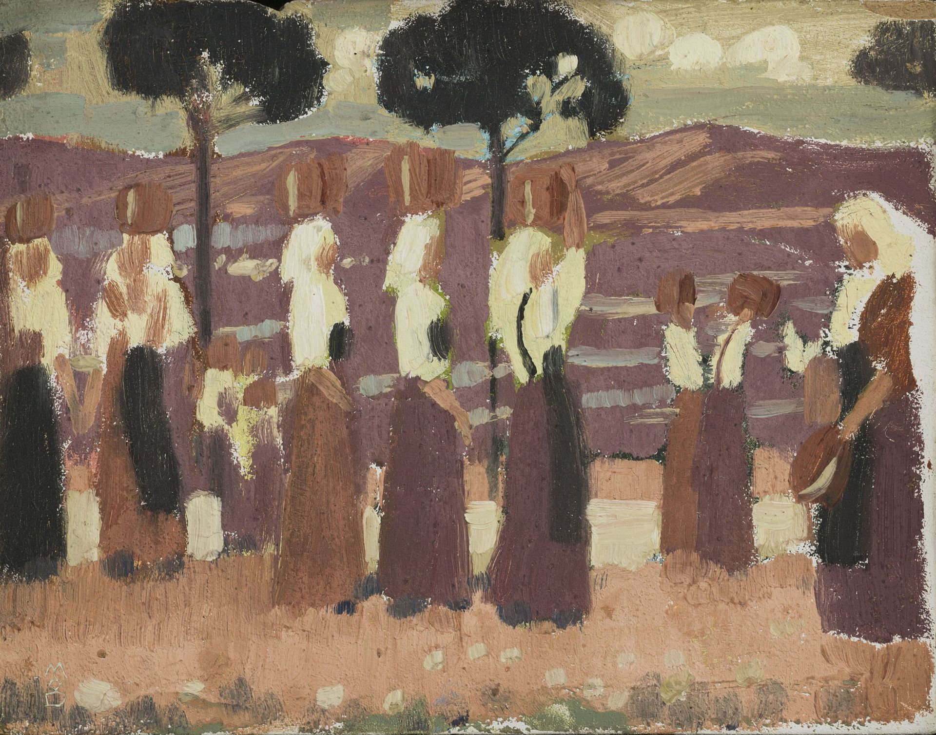 Null Maurice Denis (1870-1943), Paysannes à Monte Cassino, 1903, huile sur panne&hellip;