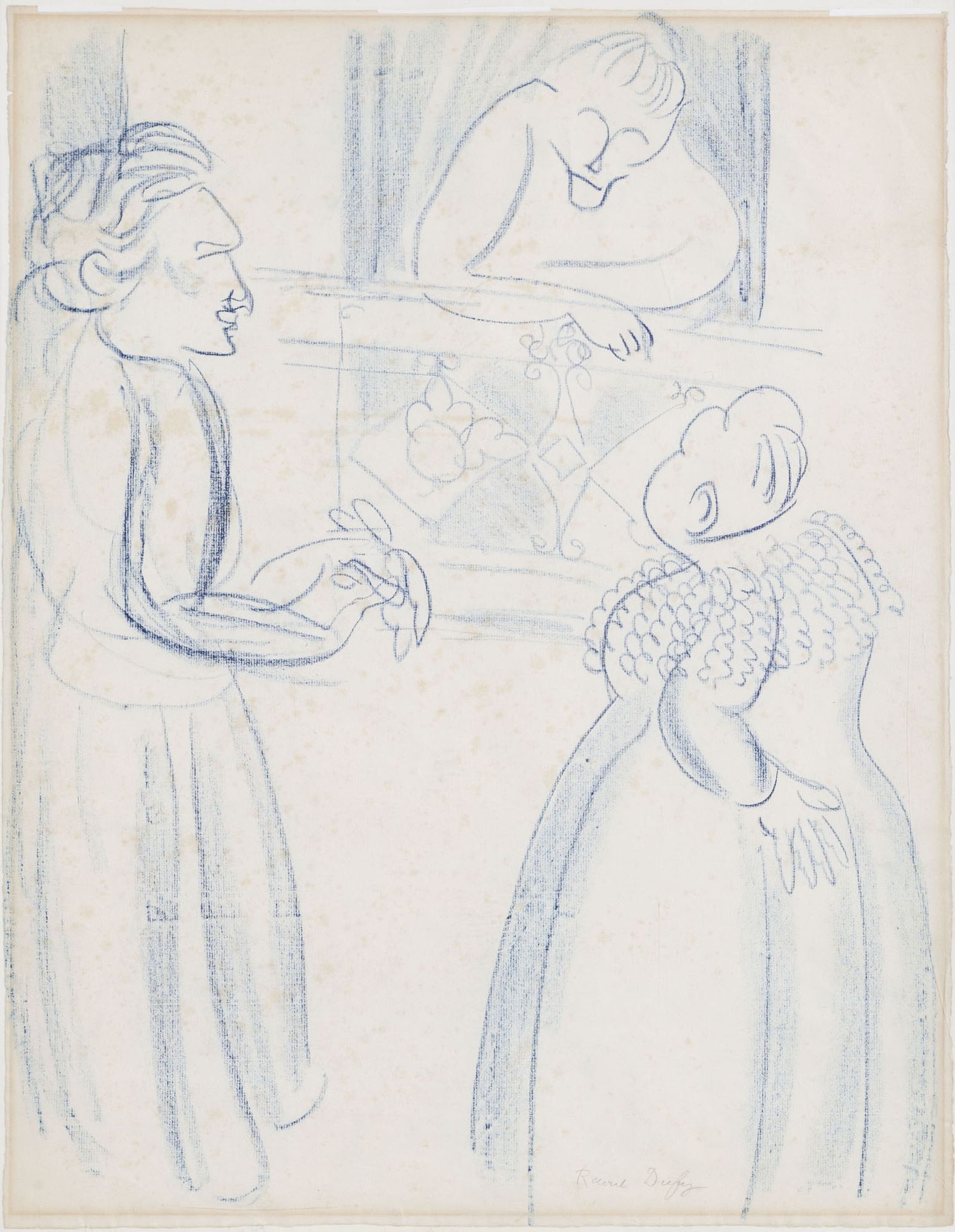 Null Raoul Dufy (1877-1953), "Les mégères", pastel sur papier, signée, 61x47,5 c&hellip;