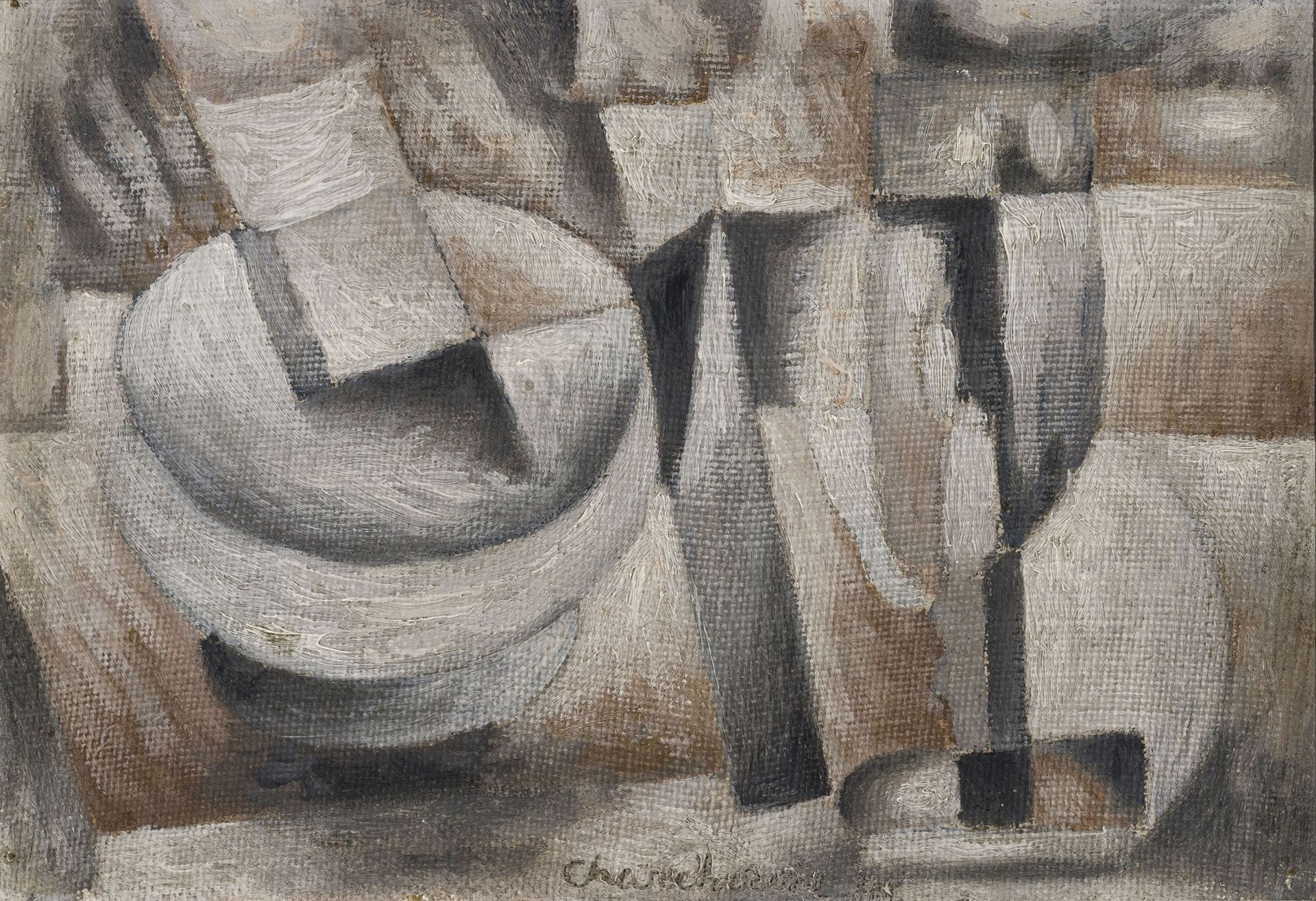 Null Serge Charchoune (1888-1975), Composition, huile sur toile marouflée sur ca&hellip;