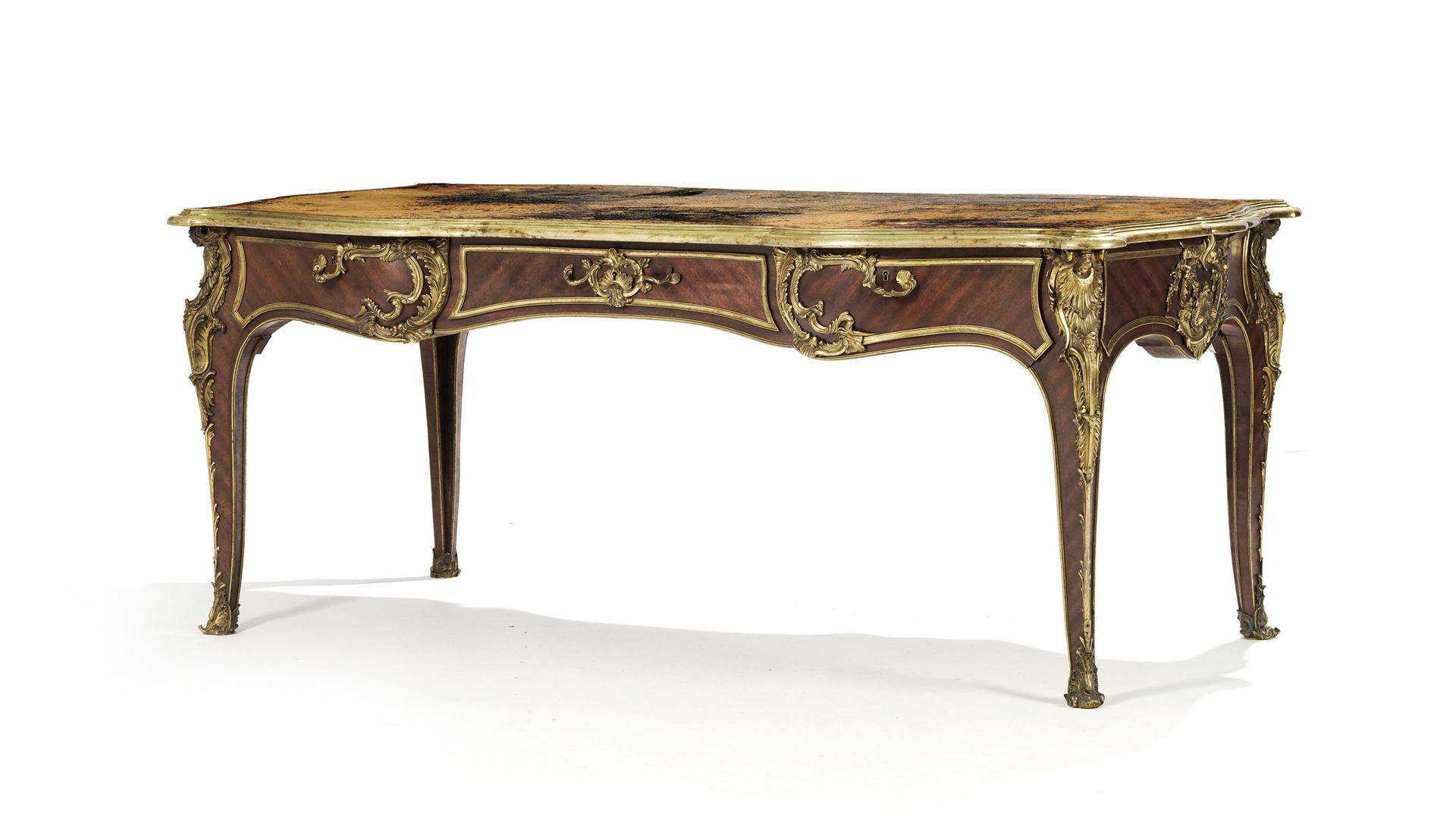 Null Bureau plat de style Louis XV par Henry Dasson, d'après un modèle de Nicola&hellip;