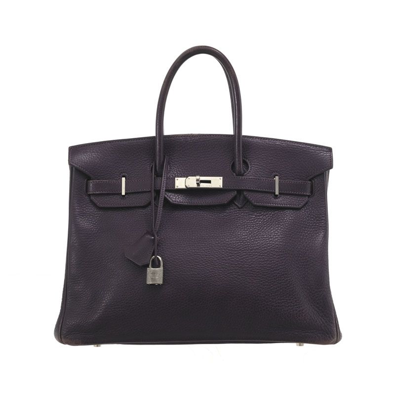 Null Hermès, borsa Birkin 35 in pelle di ribes nero Togo, anno 2002, fibbia in p&hellip;