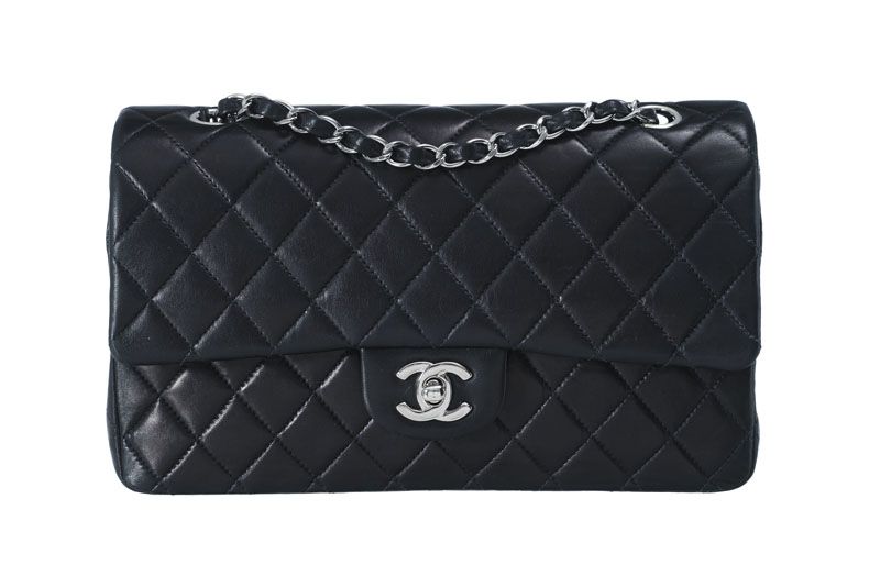 Null Chanel, Timeless Tasche mit doppeltem Überschlag Medium aus schwarzem, gest&hellip;