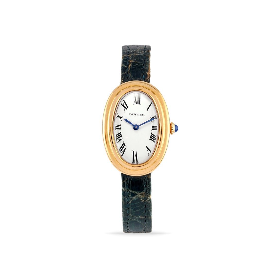 CARTIER Cartier Baignoire, ‘70s


18k gold oval case.

White dial, painted roman&hellip;