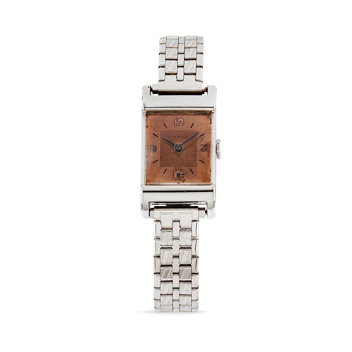 ETERNA Eterna Mini Tank, ‘40s


Stainless steel rectangular case.

Two-tone salm&hellip;