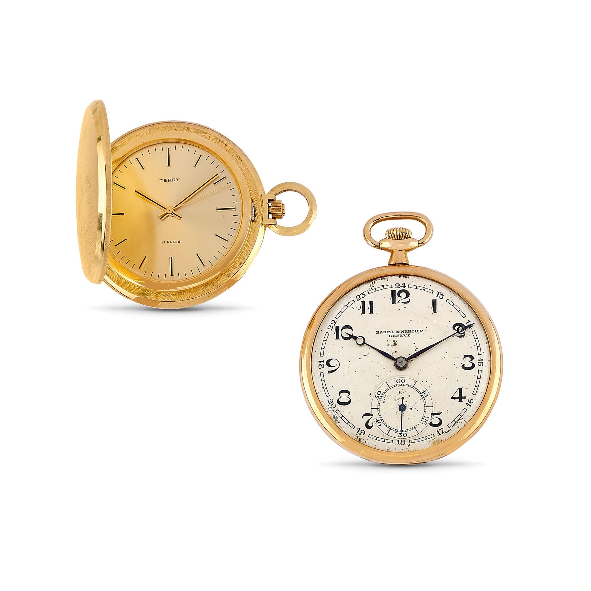 Terry e Baume & Mercier Deux montres de poche, Terry (métal doré) et Baume & Mer&hellip;