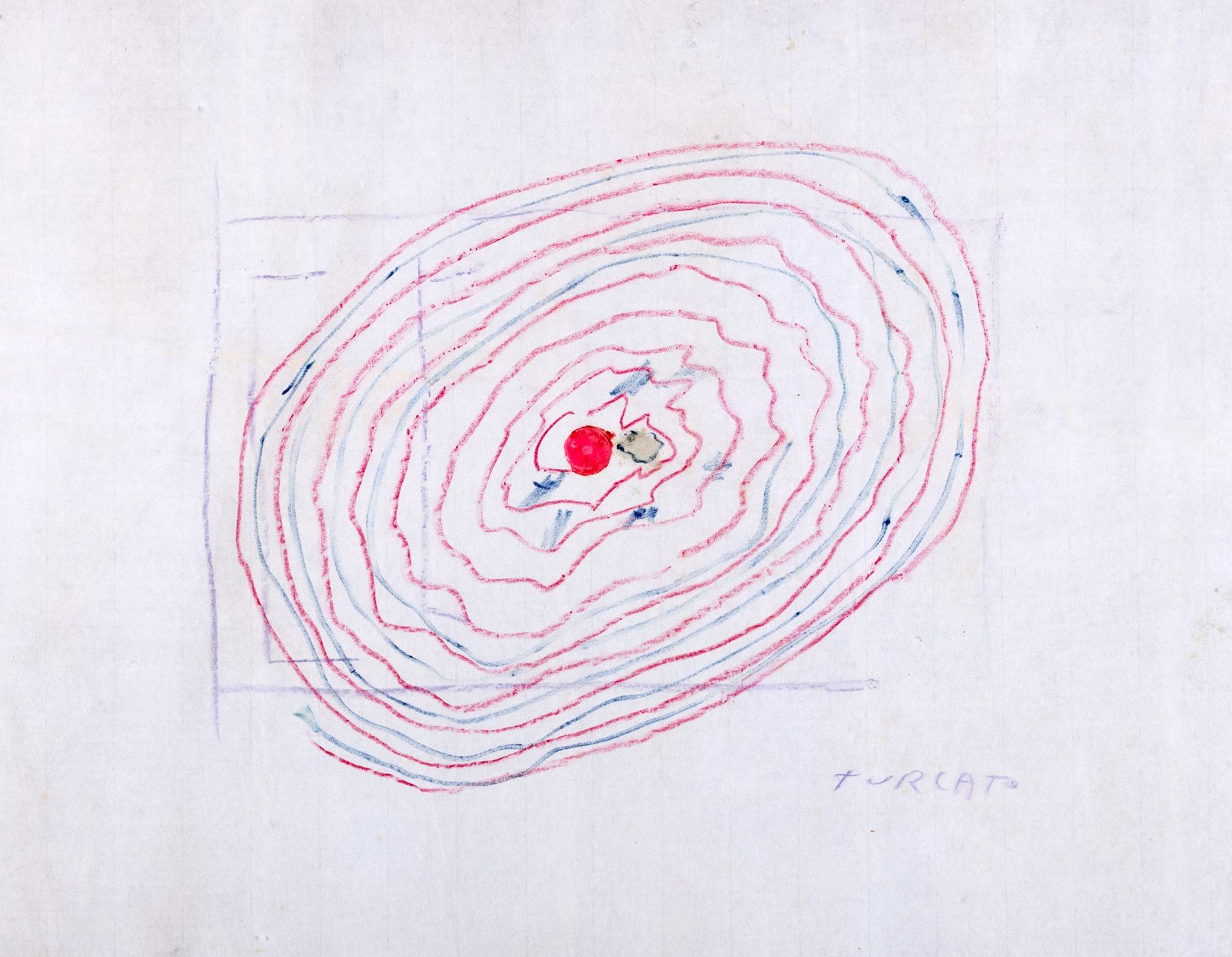 GIULIO TURCATO 宇宙，1970年

钢笔画、粉彩和拼贴纸
49.5 x 64.5 cm
 

右下方有签名：Turcato

背面签名：Giuli&hellip;
