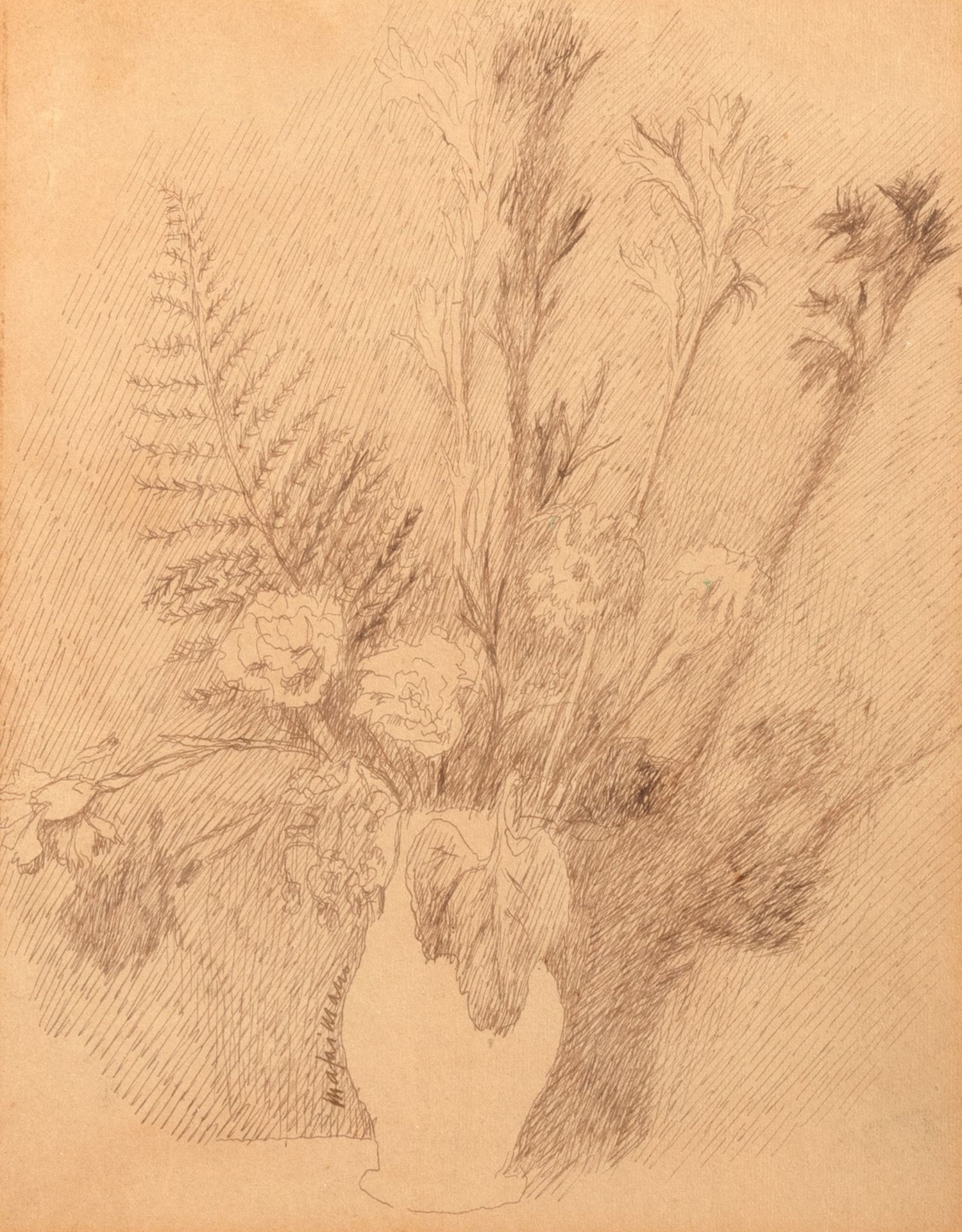 MARIO MAFAI Vase with flowers, 1932 ca.

Pencil on paper
24.5 x 19.5 cm
Signed l&hellip;