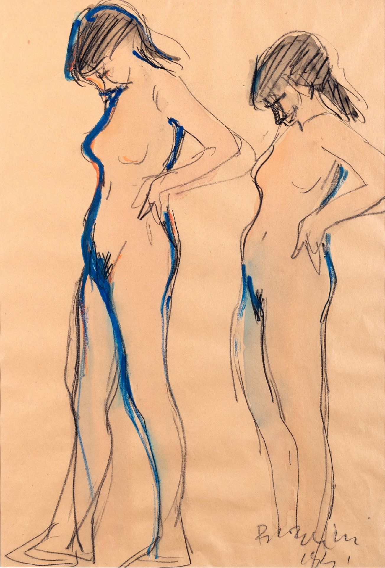 Luigi Broggini 裸体研究，1941年

纸上混合媒体
42.5 x 29.5 cm
右下角签名：Broggini 1941
本拍品受艺术家转售权的&hellip;