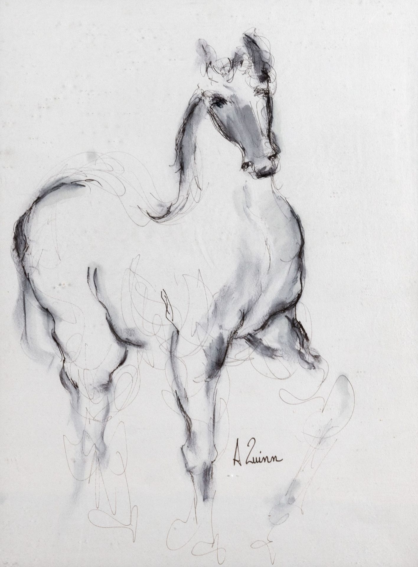 ANTHONY QUINN Pferd

Mischtechnik auf Albumblatt
49 x 35 cm
Signiert unten recht&hellip;