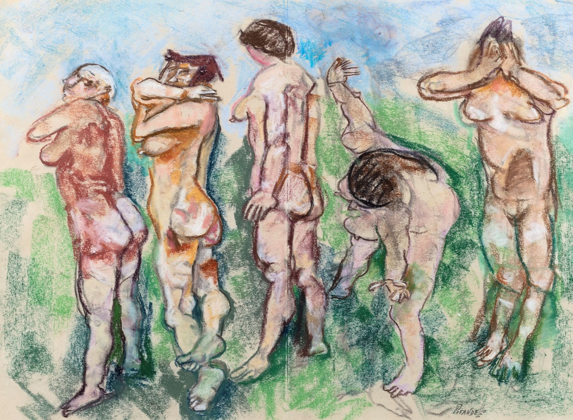 FAUSTO PIRANDELLO Five bathers

colored pastels on paper
32 x 42 cm
Signed lower&hellip;