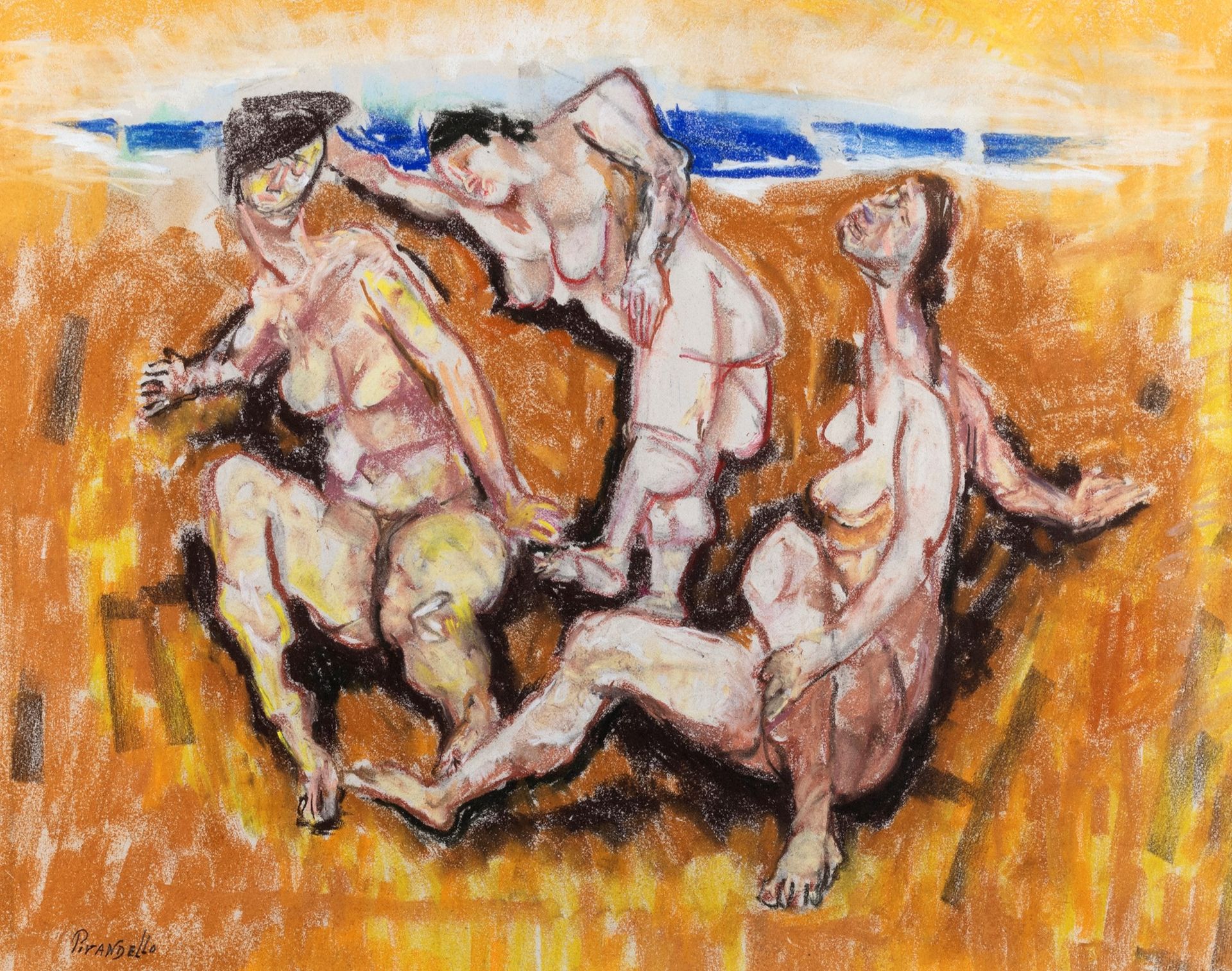 FAUSTO PIRANDELLO Trois baigneurs, 1973

pastels de couleur sur papier
33 x 46 c&hellip;