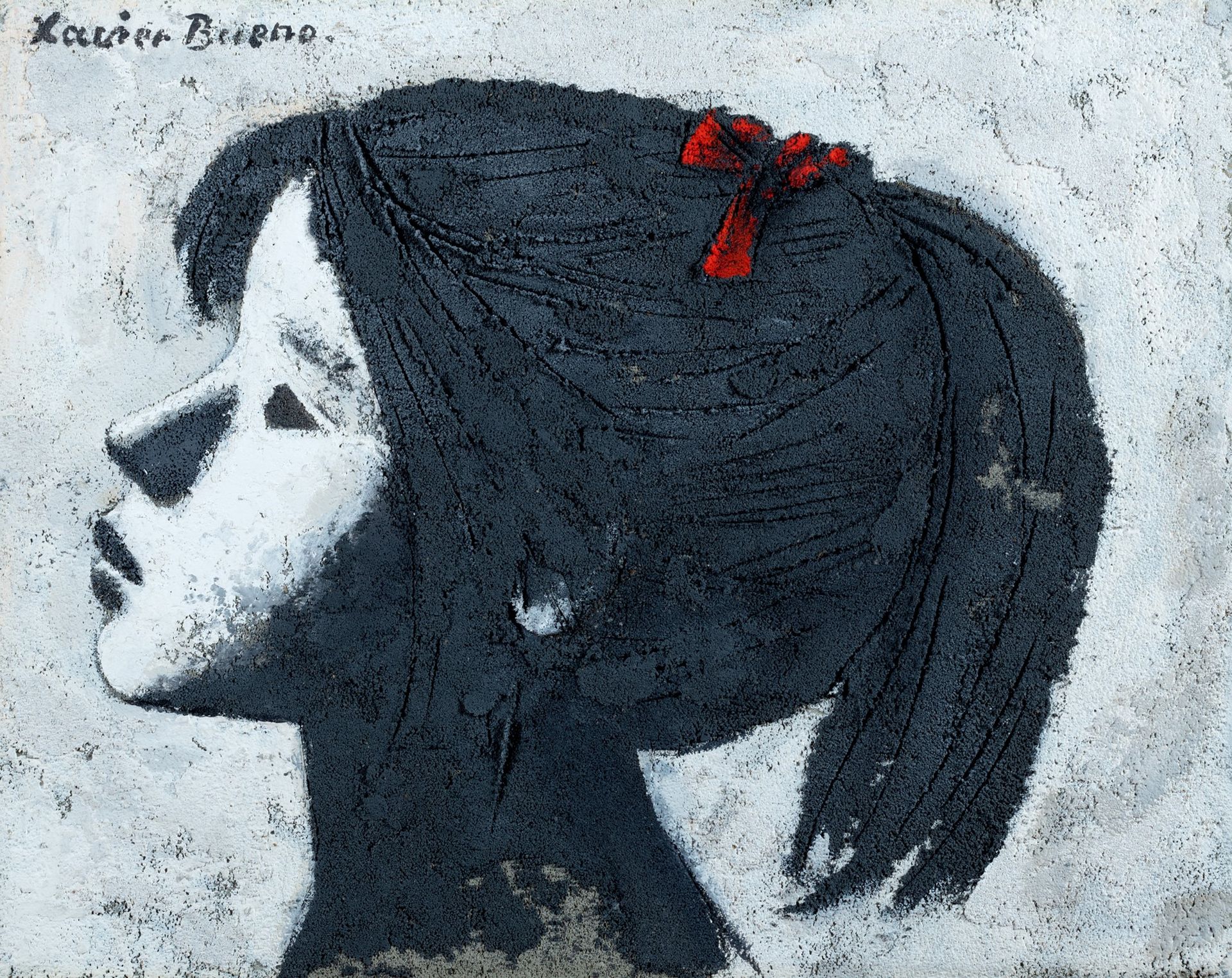 Xavier Bueno 侧面的女孩

油和沙在画布上
18 x 24 cm
左上角和背面签名：Xavier Bueno

文学
作品将在《Xavier Bue&hellip;