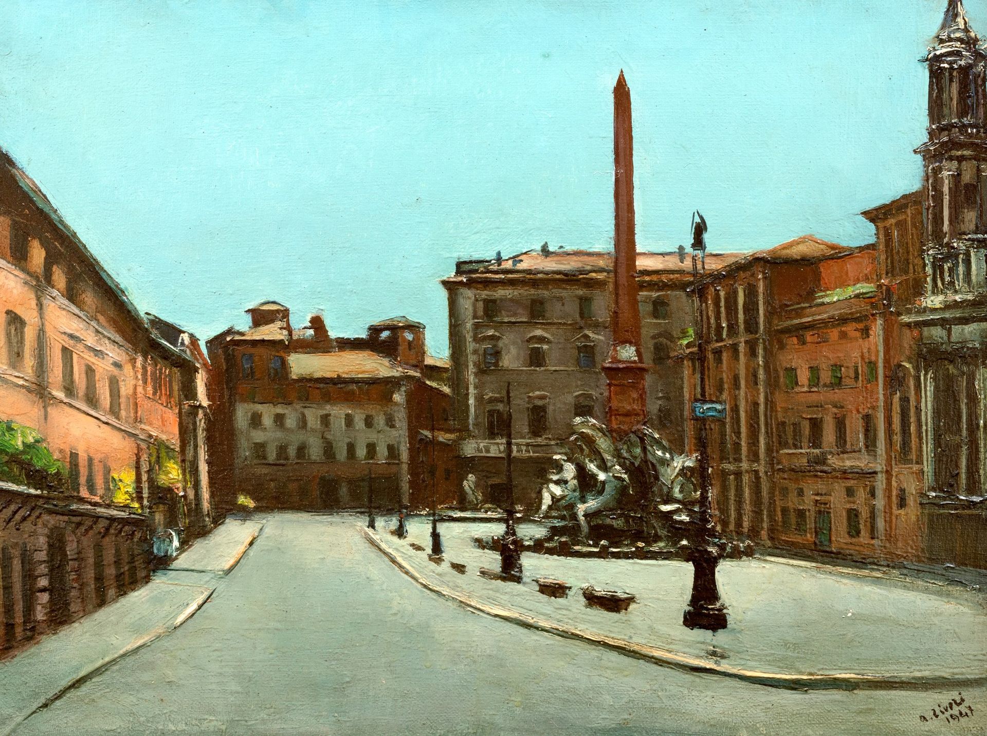 ALBERTO ZIVERI 纳沃纳广场，1947年

布面油画
50 x 60 cm
右下方签名：A. Ziveri, 47

展览
 

罗马，Rome A&hellip;