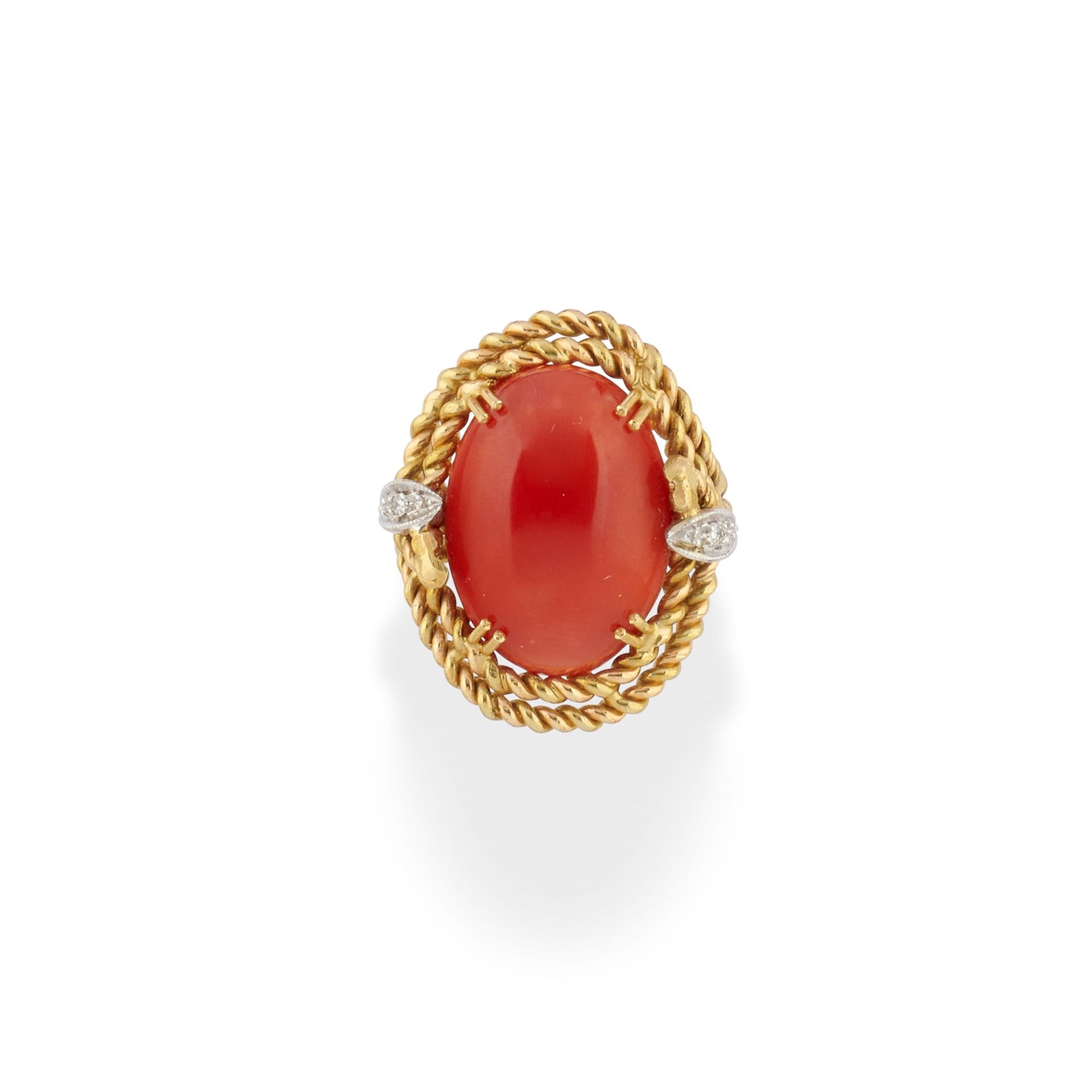 Null A 18K two color gold, coral and diamond ring


 

Oval cabochon cut red cor&hellip;