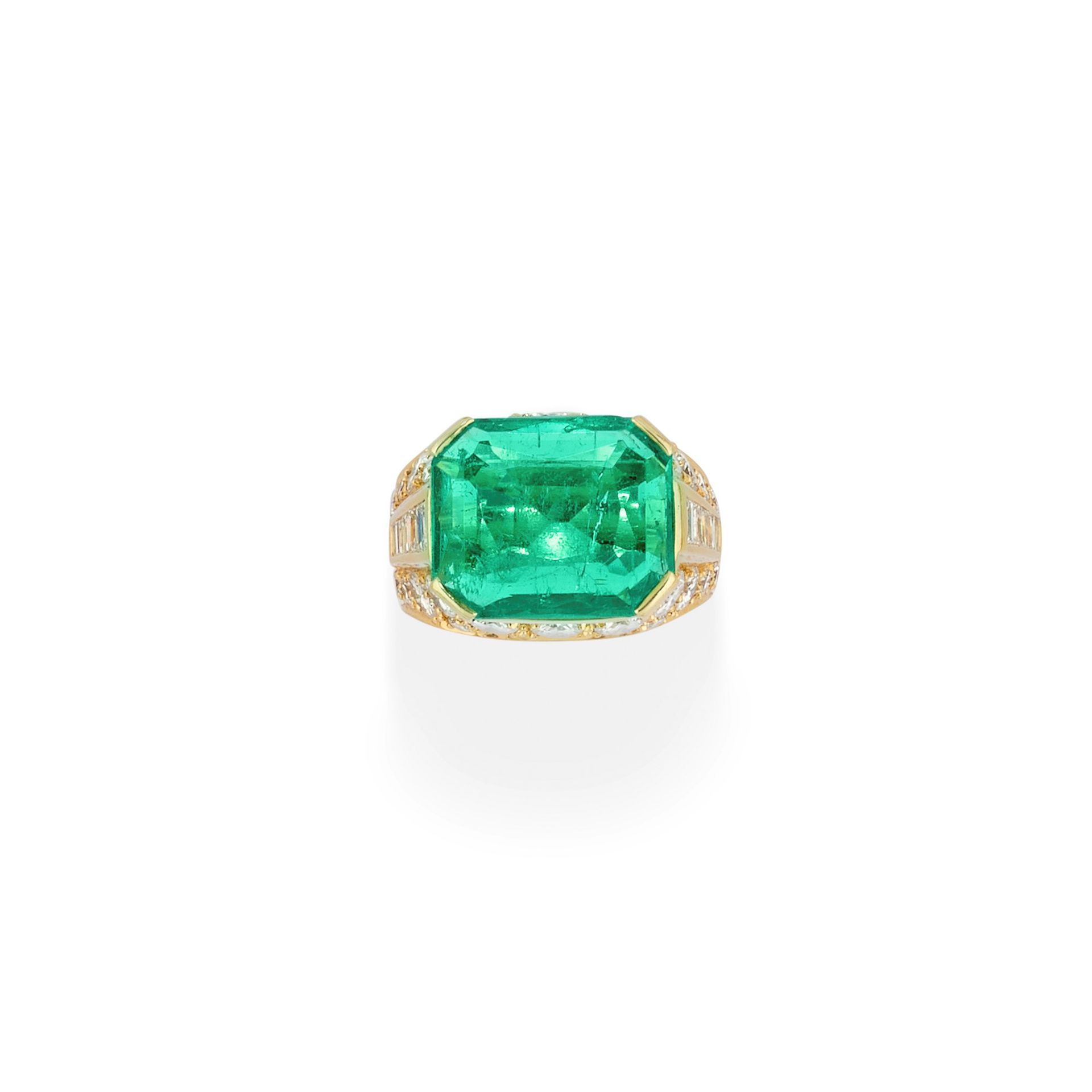 Null 一枚18K黄金、绿宝石和钻石戒指


 

八角形阶梯式切割祖母绿约8.00克拉，长方形切割钻石约0.50克拉，明亮式切割钻石约1.00克拉

 

&hellip;