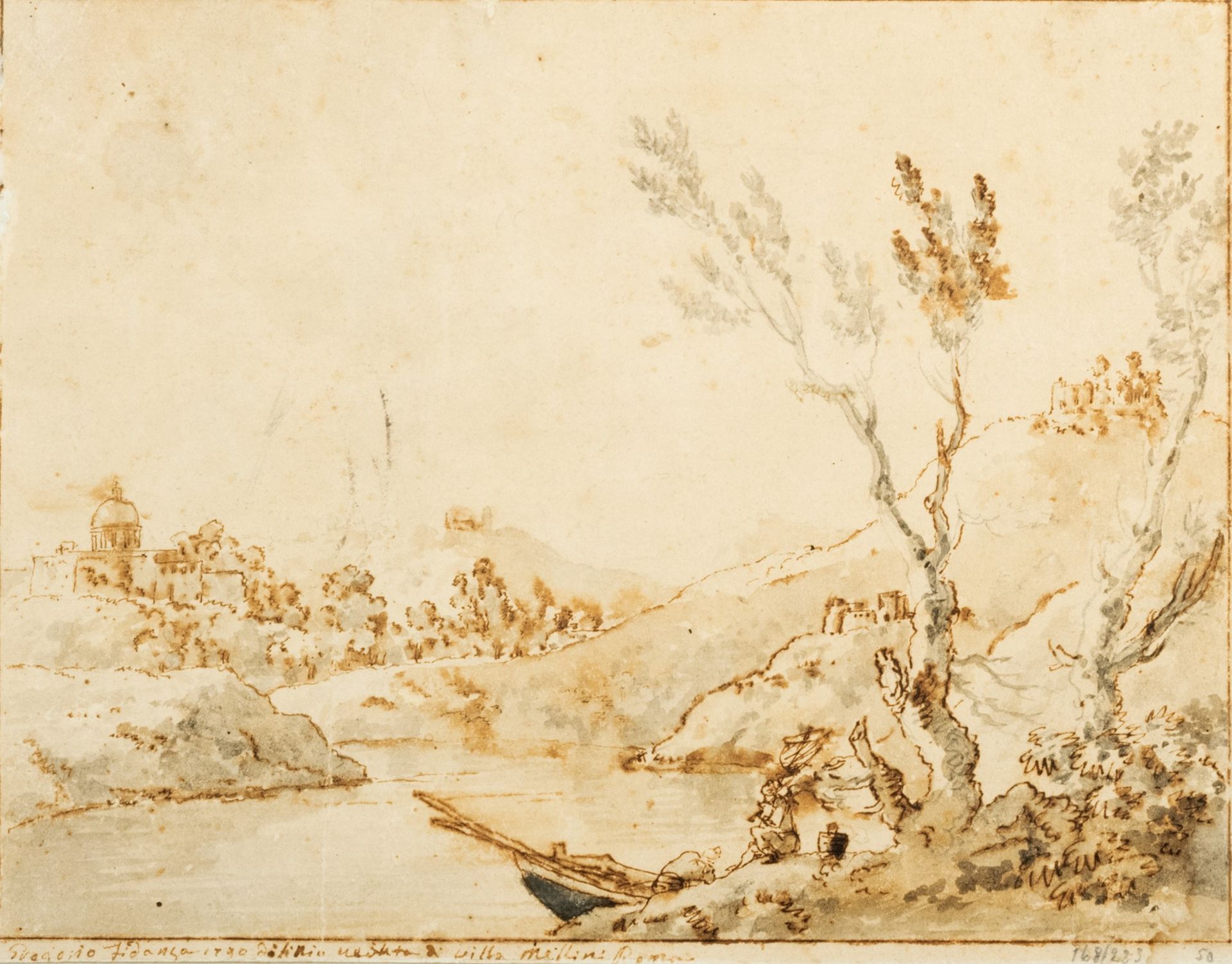 Gregorio Fidanza View of Villa Mellini in Rome

pen and brown ink, pink and gray&hellip;