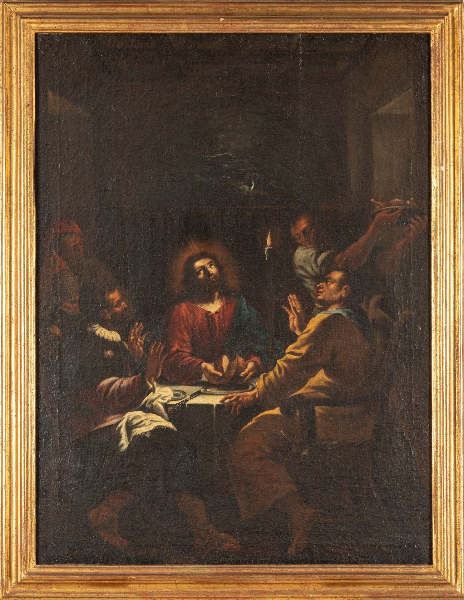 Scuola veneta, secolo XVII Cena en Emaús

óleo sobre lienzo 
95,5 x 71 cm
