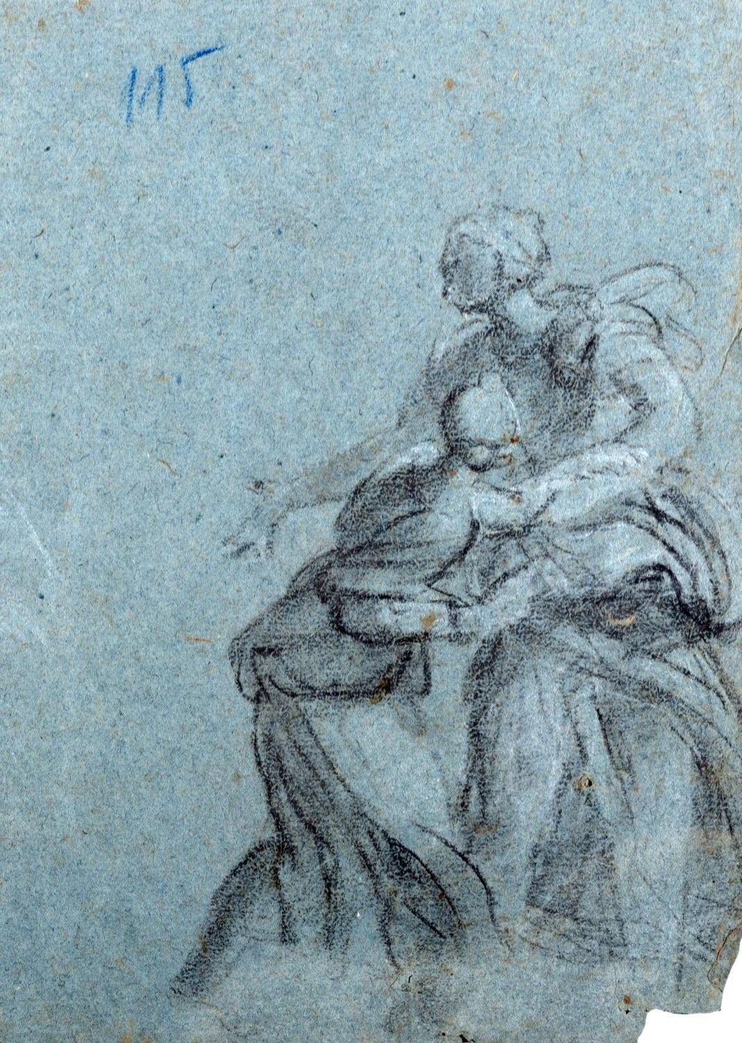 Scuola romana, inizi secolo XVIII Étude de deux femmes pour la découverte de Moï&hellip;