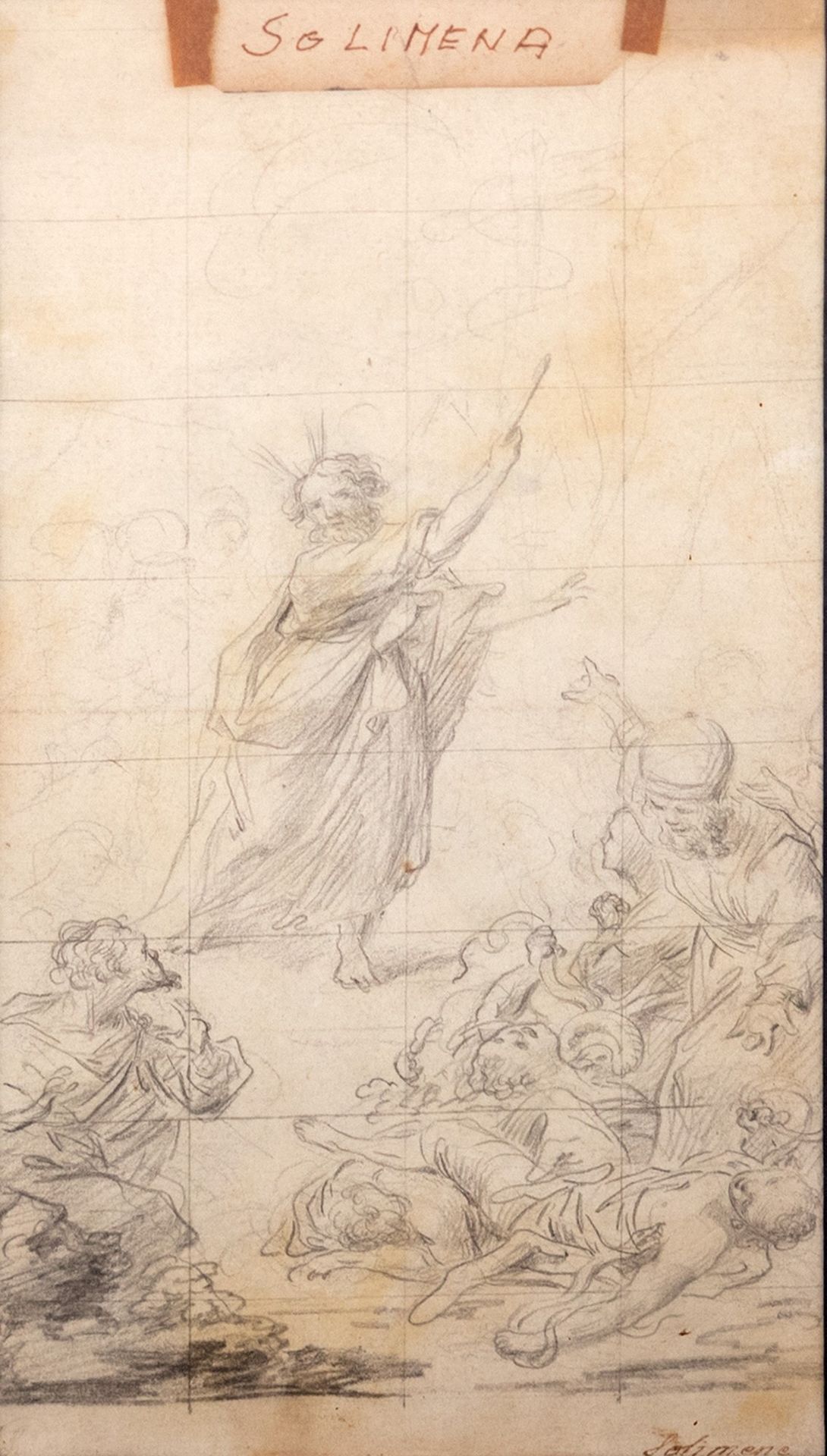 Scuola napoletana, secolo XVIII 摩西使水从岩石中流出（正面）和科佩蒂诺的圣约瑟夫的神化（背面）

纸上铅笔
300 x 142 &hellip;