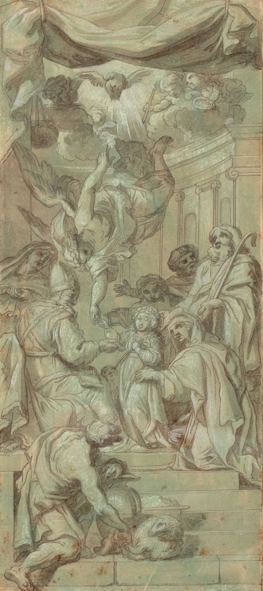 Scuola dell'Italia centrale, secolo XVII 圣殿中的玛利亚介绍

纸上钢笔、棕色墨水、水彩和白铅
395 x 175 mm&hellip;