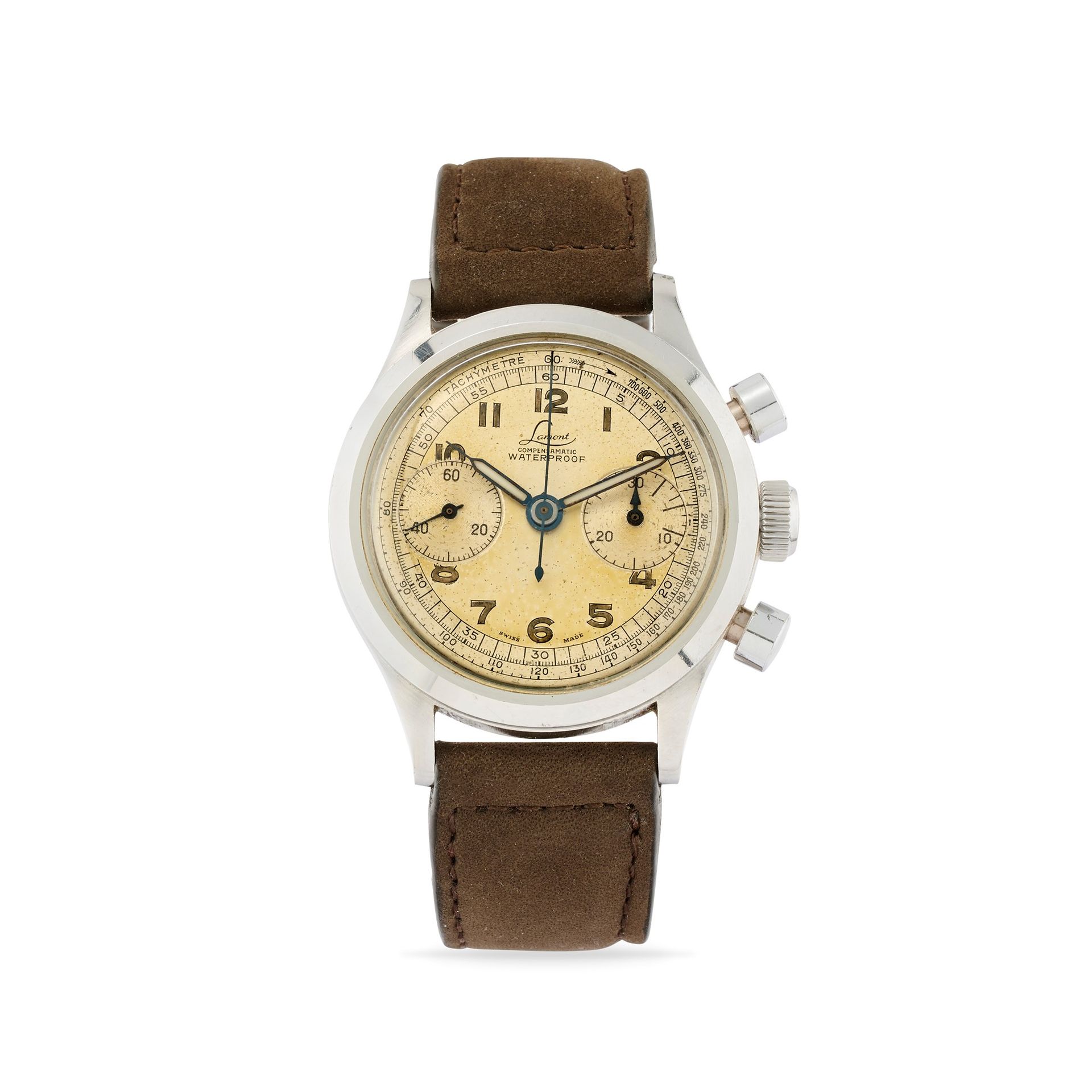 LAMONT Lamont Compensamatic Chronograph, 50er Jahre 


Rundes Clamshell-Gehäuse &hellip;
