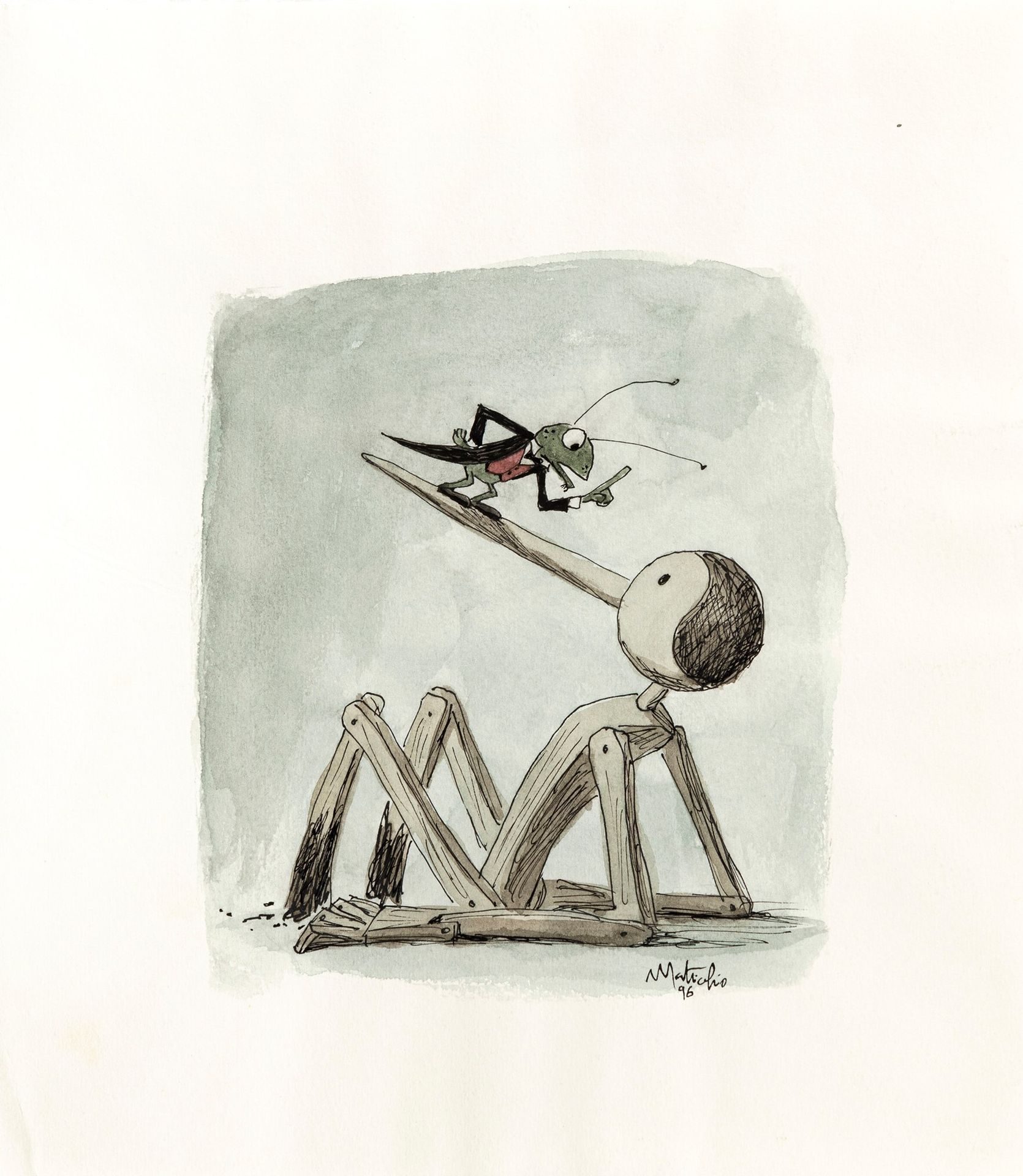 Franco Matticchio Pinocchio e il Grillo parlante, 1996

ink and watercolor on th&hellip;