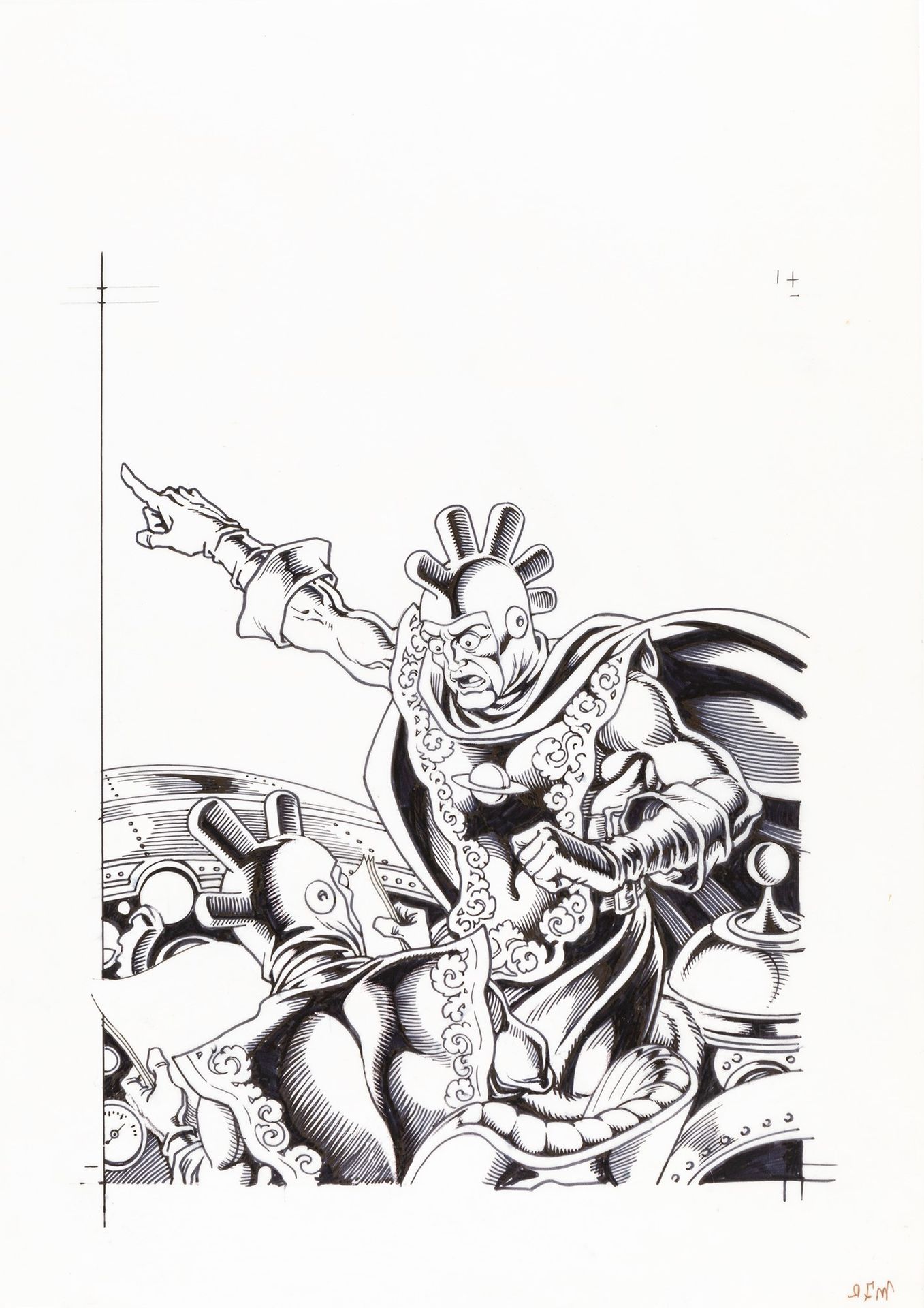 MAGNUS (ROBERTO RAVIOLA) Comic Art n. 77, 1991

墨水和毡尖笔在描图纸上
29,5 x 42 cm
马格努斯为19&hellip;