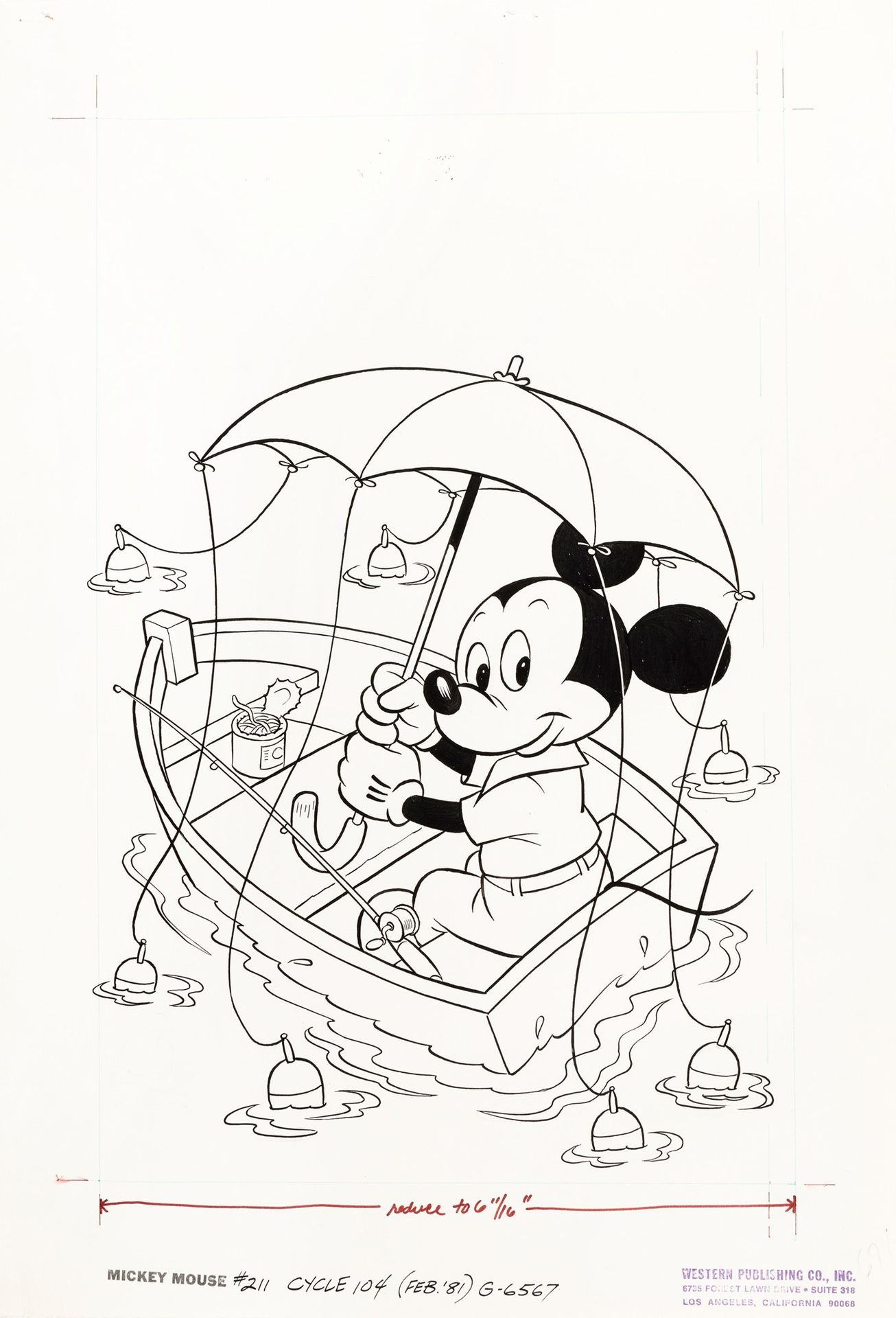 Bill Wright 米老鼠，1981年

薄纸板上的铅笔和墨水
33 x 48 cm
1981年赖特为米老鼠n.211制作的原始封面。