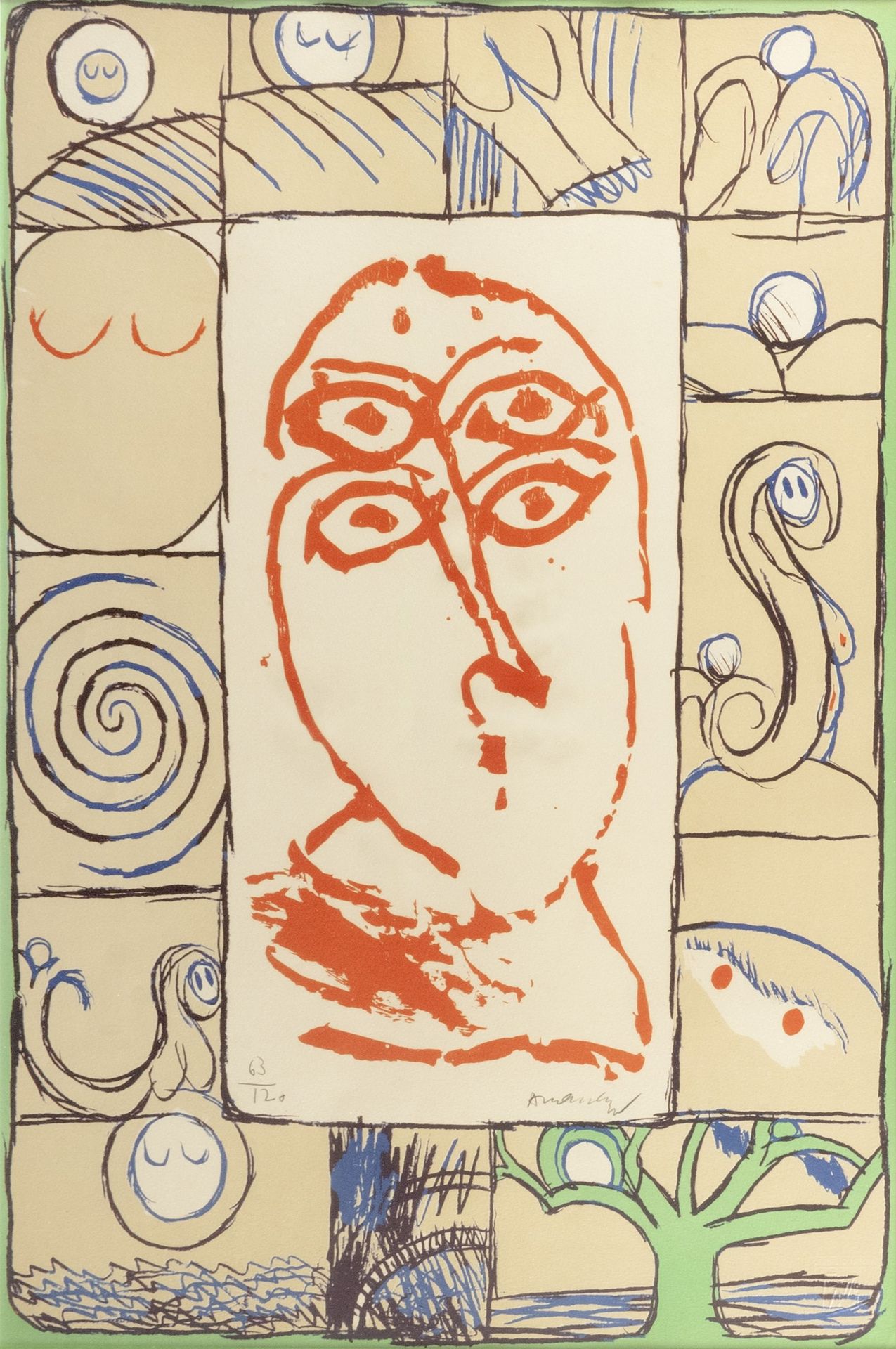 Pierre Alechinsky Pierre Alechinsky (Brussels 1927) - Visage

lithograph in colo&hellip;