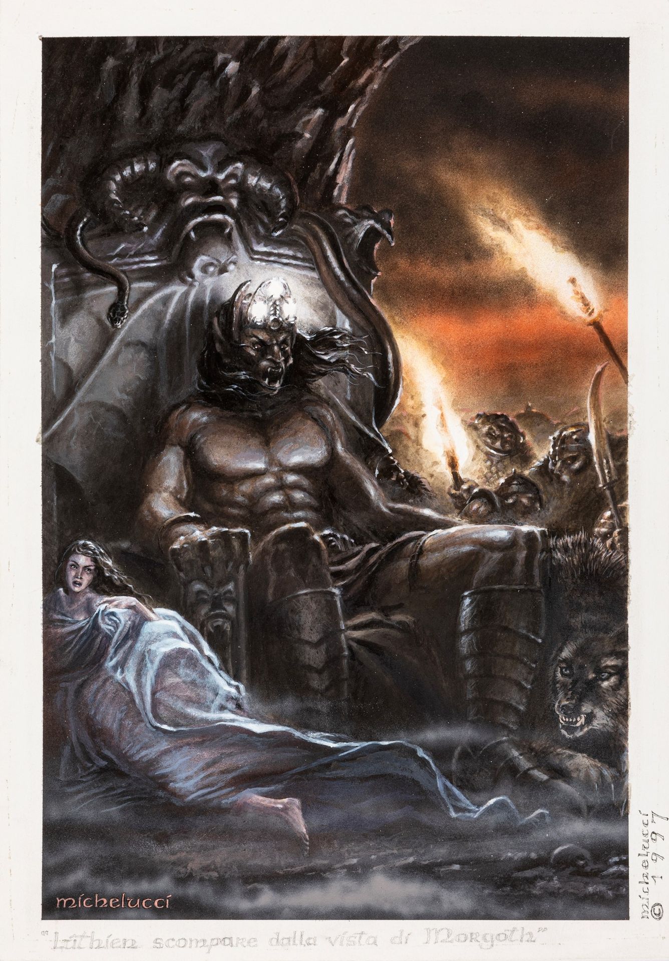 Luca Michelucci Luthien disappears from the sight of Morgoth, 1997

acrylics and&hellip;