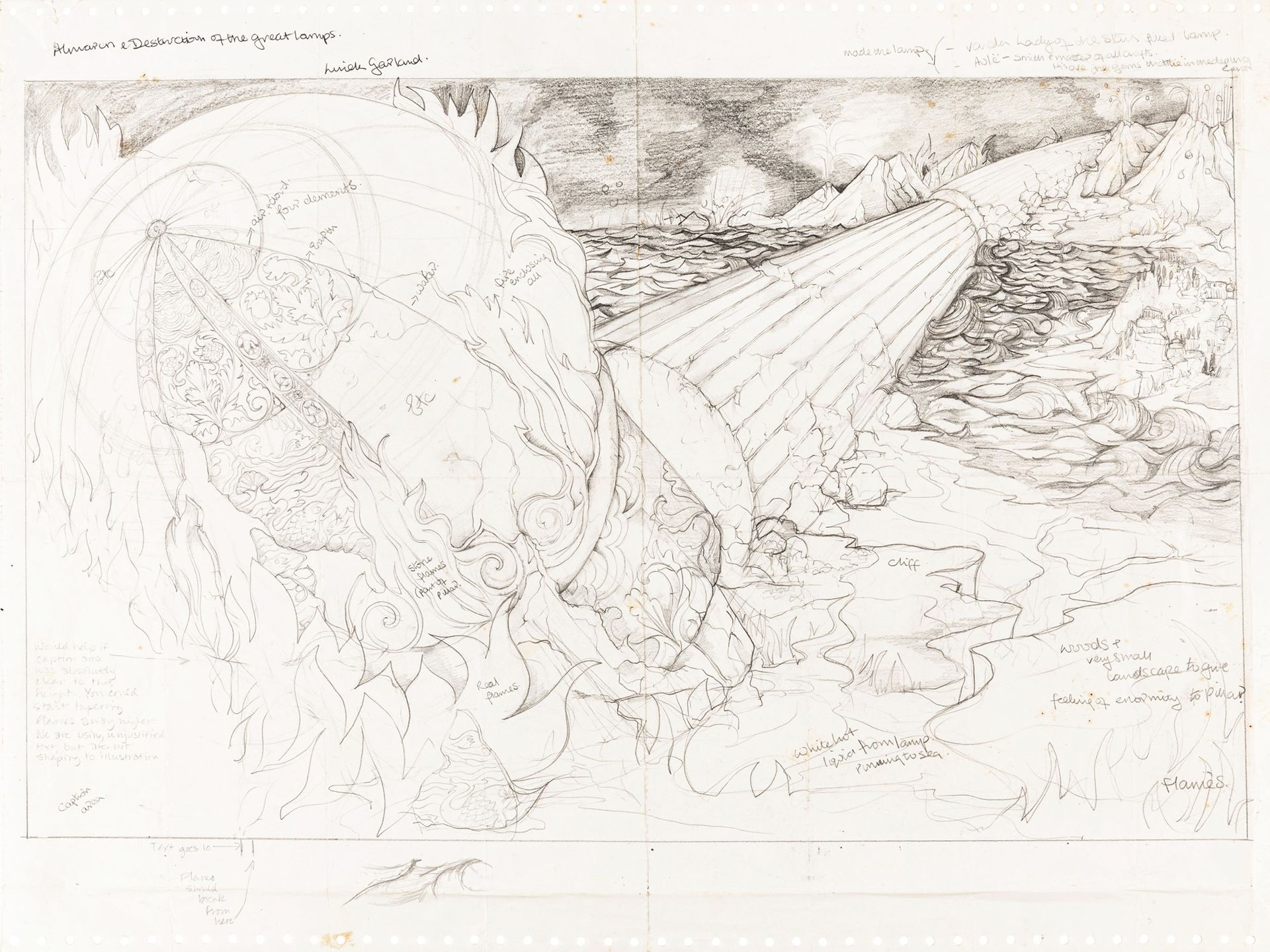 Linda Garland Tolkien Bestiary - Destruction of the Great Lamps, 1978

pencil on&hellip;
