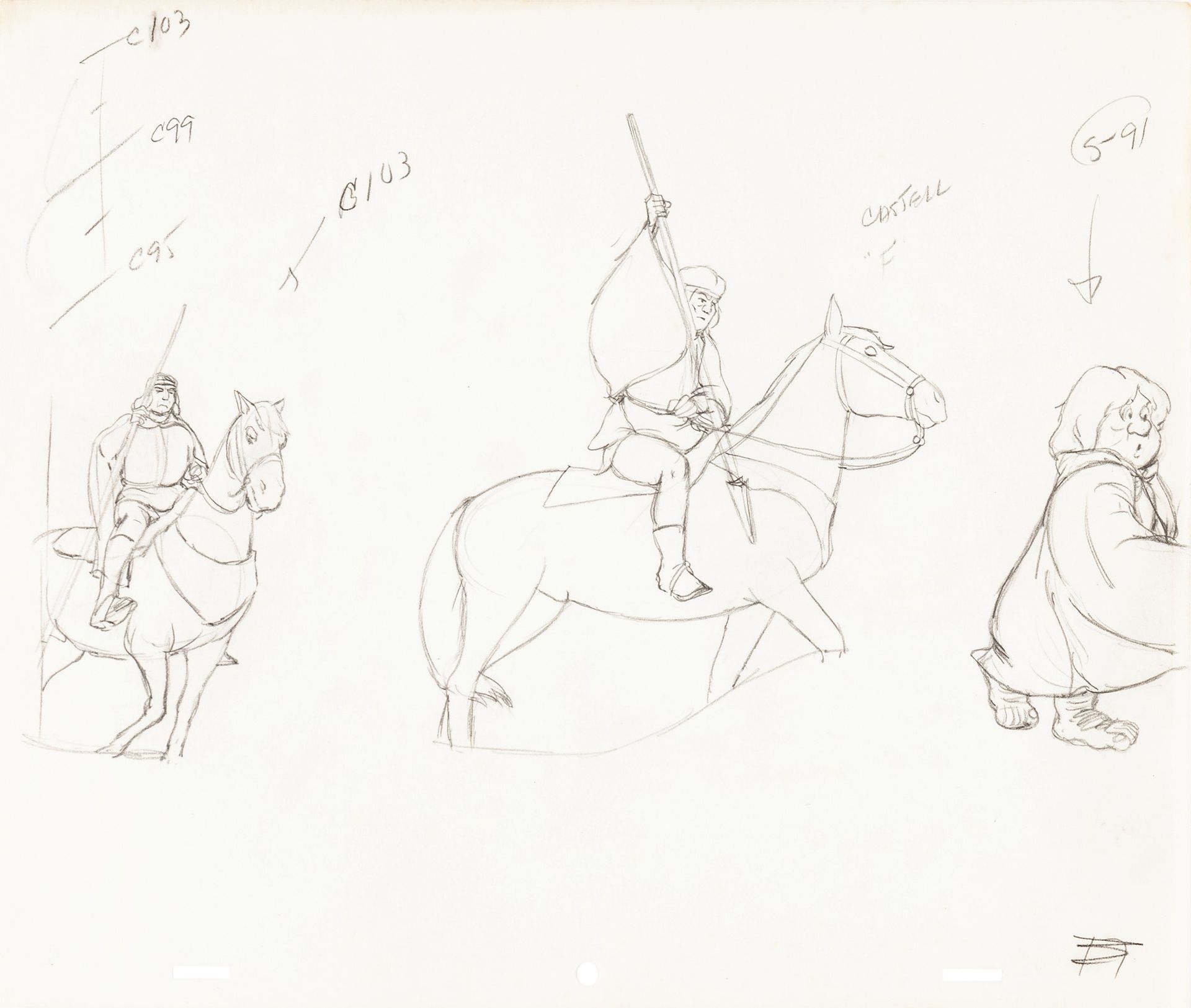 Studio Bakshi 指环王》，1978年

纸上铅笔
31,5 x 27 cm
巴克西工作室为拉尔夫-巴克西执导、幻想电影公司1978年制作的动画片《指&hellip;