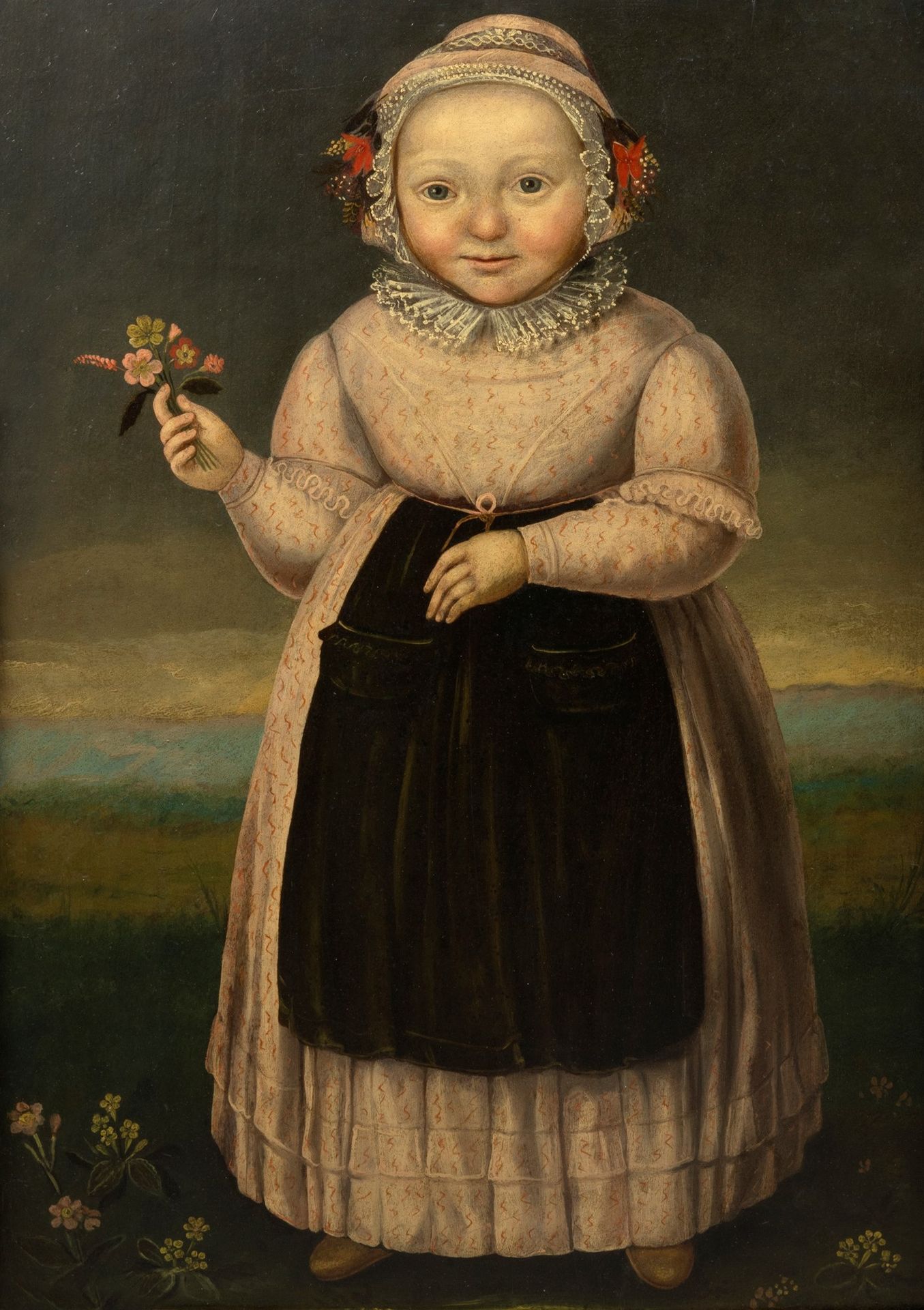 Null Seguace di Dirck Dircksz. Van Santvoort - 带花的小女孩的全身画像

板上油画
73.5 x 49厘米
在画框&hellip;