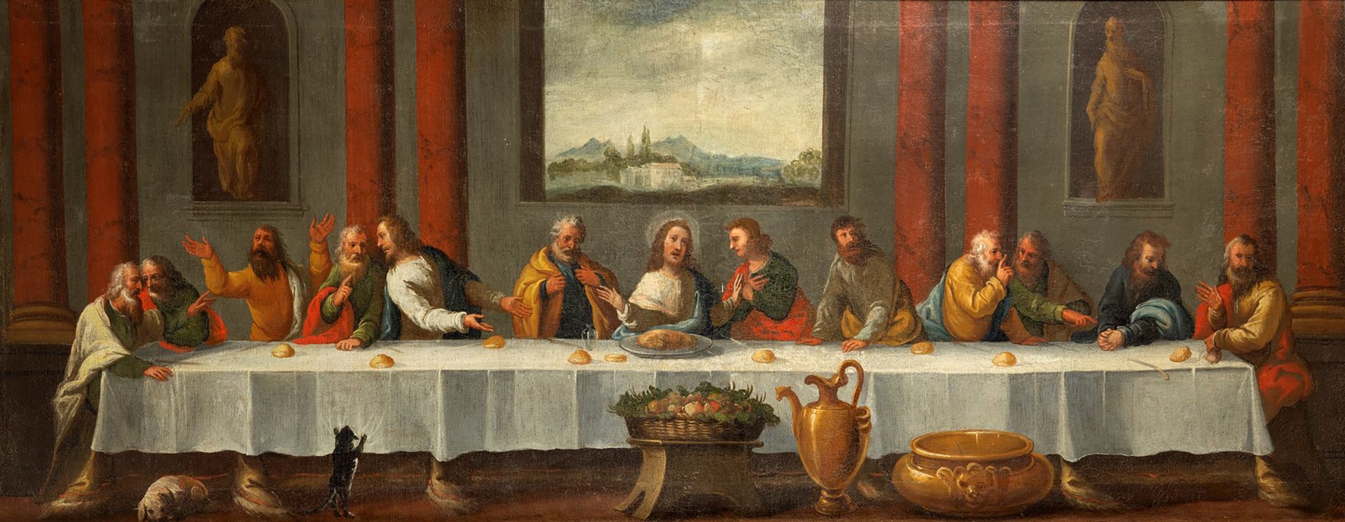 Null 定居的意大利学校，第十七世纪--最后的晚餐

布面油画
56.5 x 144厘米