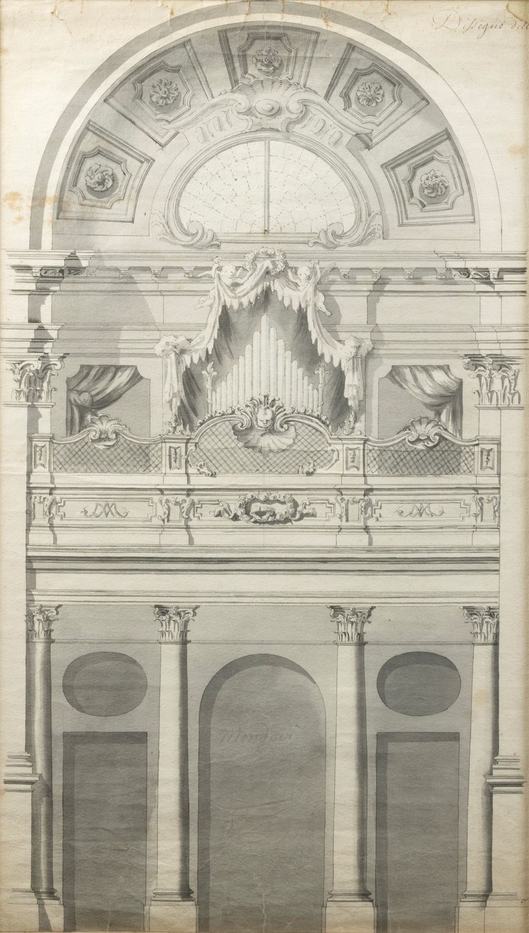Null Scuola italiana, secolo XVIII - 反面墙的研究

纸上钢笔、墨水和灰色水彩
556 x 340mm
 
中央下方有铅笔签&hellip;