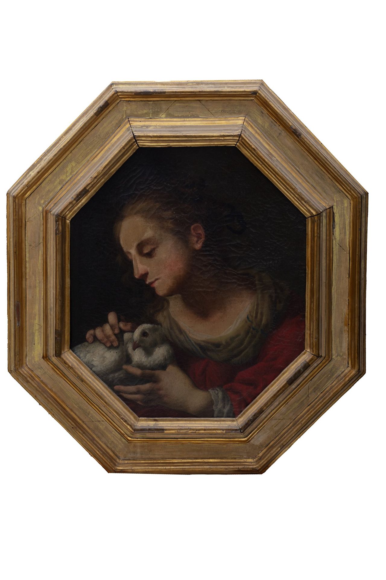 Null Scuola fiorentina, secolo XVII - Santa con colomba

olio su tela ottagonale&hellip;