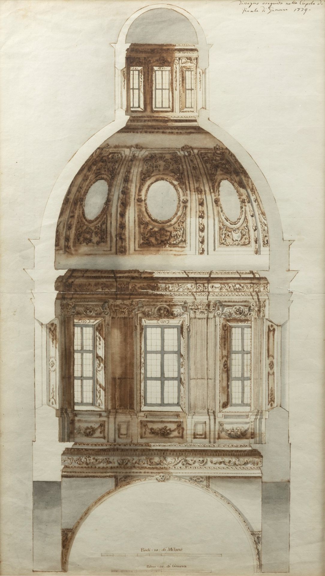 Null Scuola italiana, secolo XVIII - Architektonische Studie für die Kuppel

Fed&hellip;
